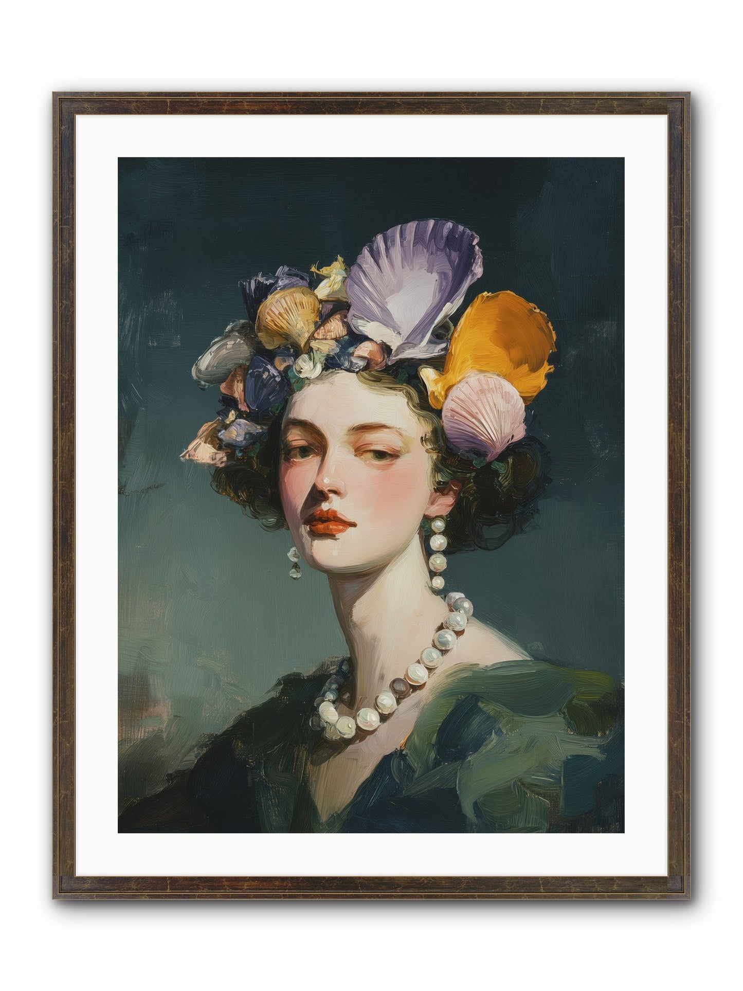 Mother Sea Framed Print - Slimwoods Black/Gold 24x32