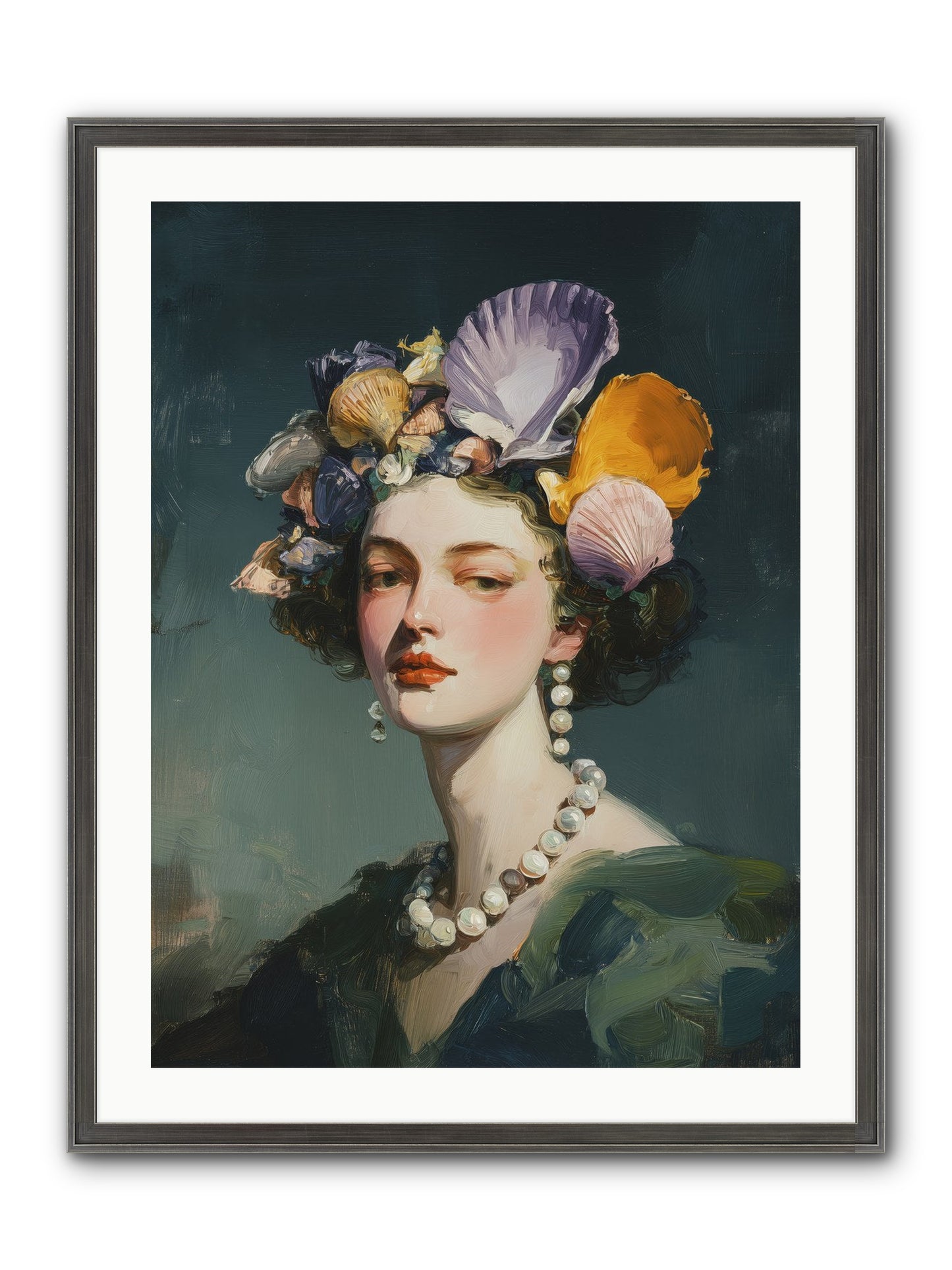 Mother Sea Framed Print - Slimwoods Black/Silver 24x32