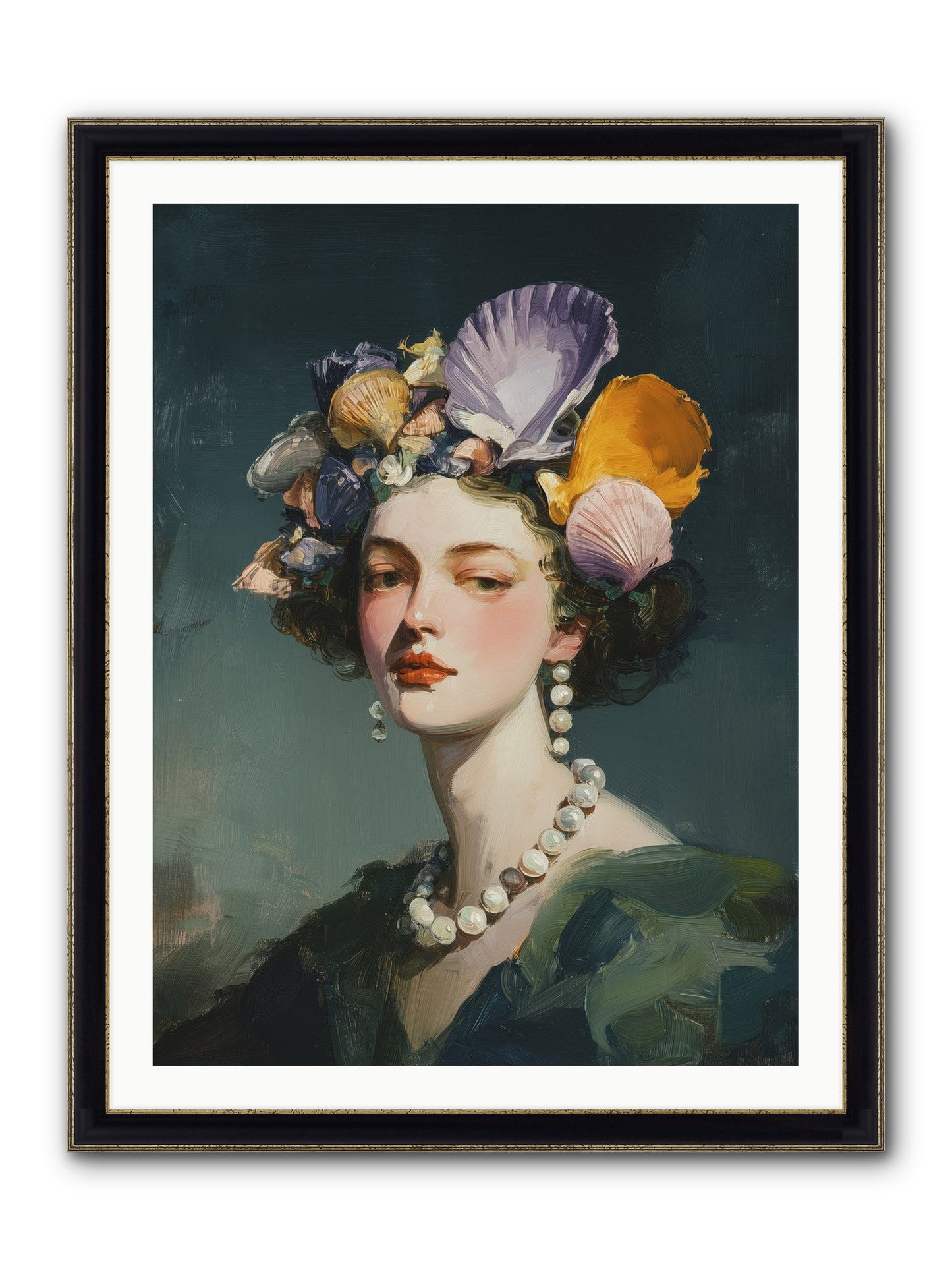 Mother Sea Framed Print - Black & Gold 30x40