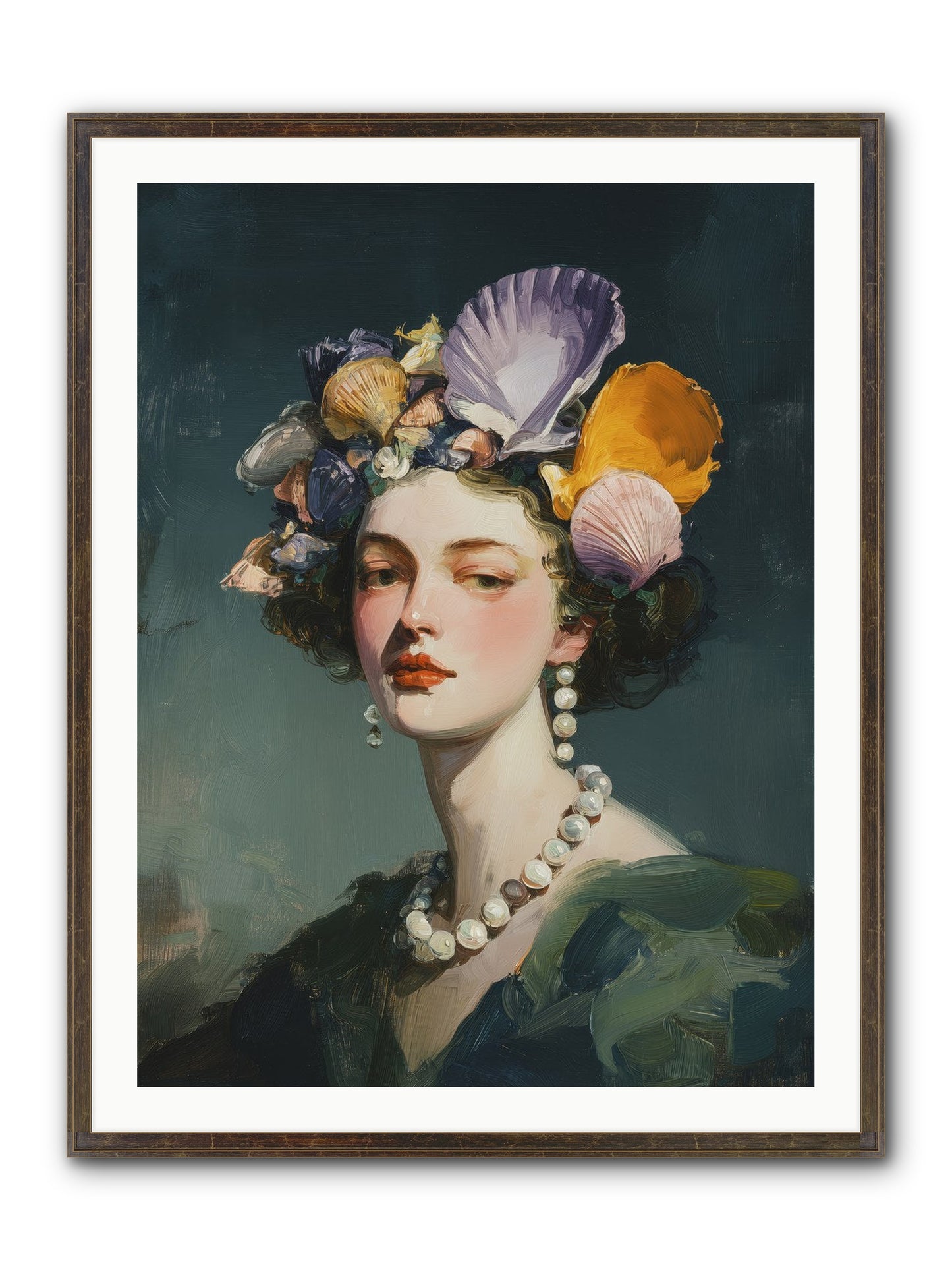 Mother Sea Framed Print - Slimwoods Black/Gold 30x40