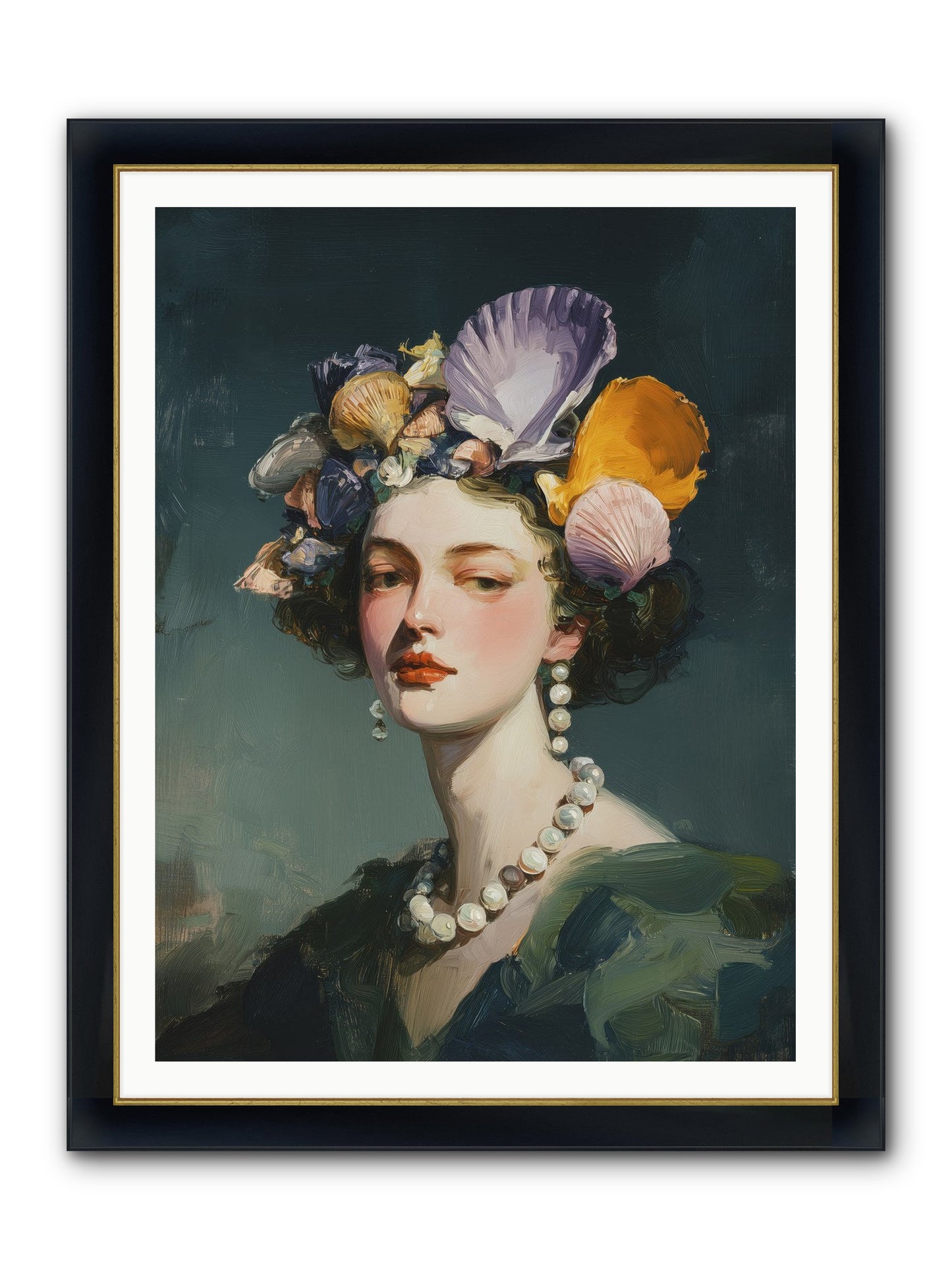 Mother Sea Framed Print - Wide Black w/Gold 36x48