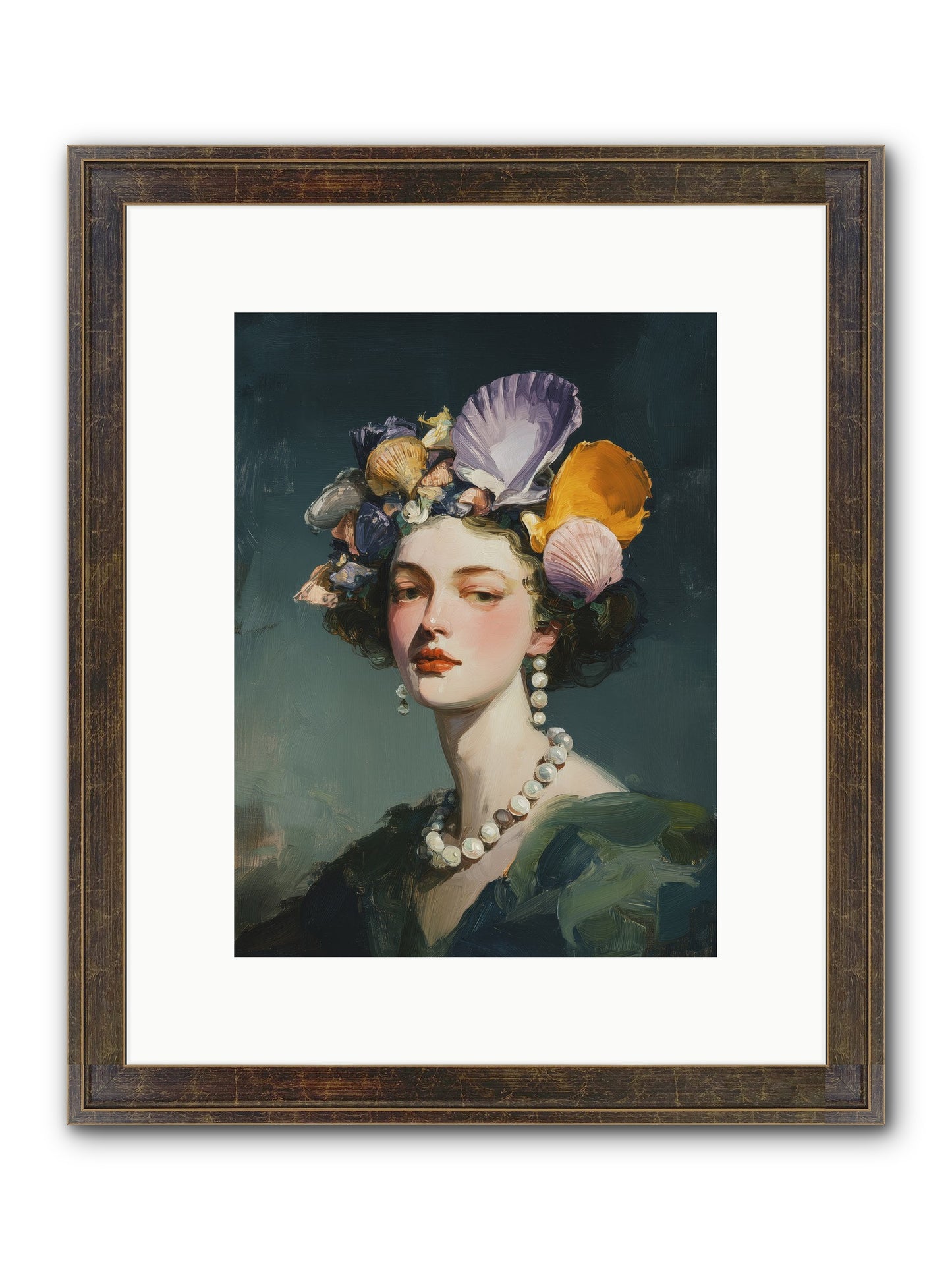 Mother Sea Framed Print - Slimwoods Black/Gold 9x12