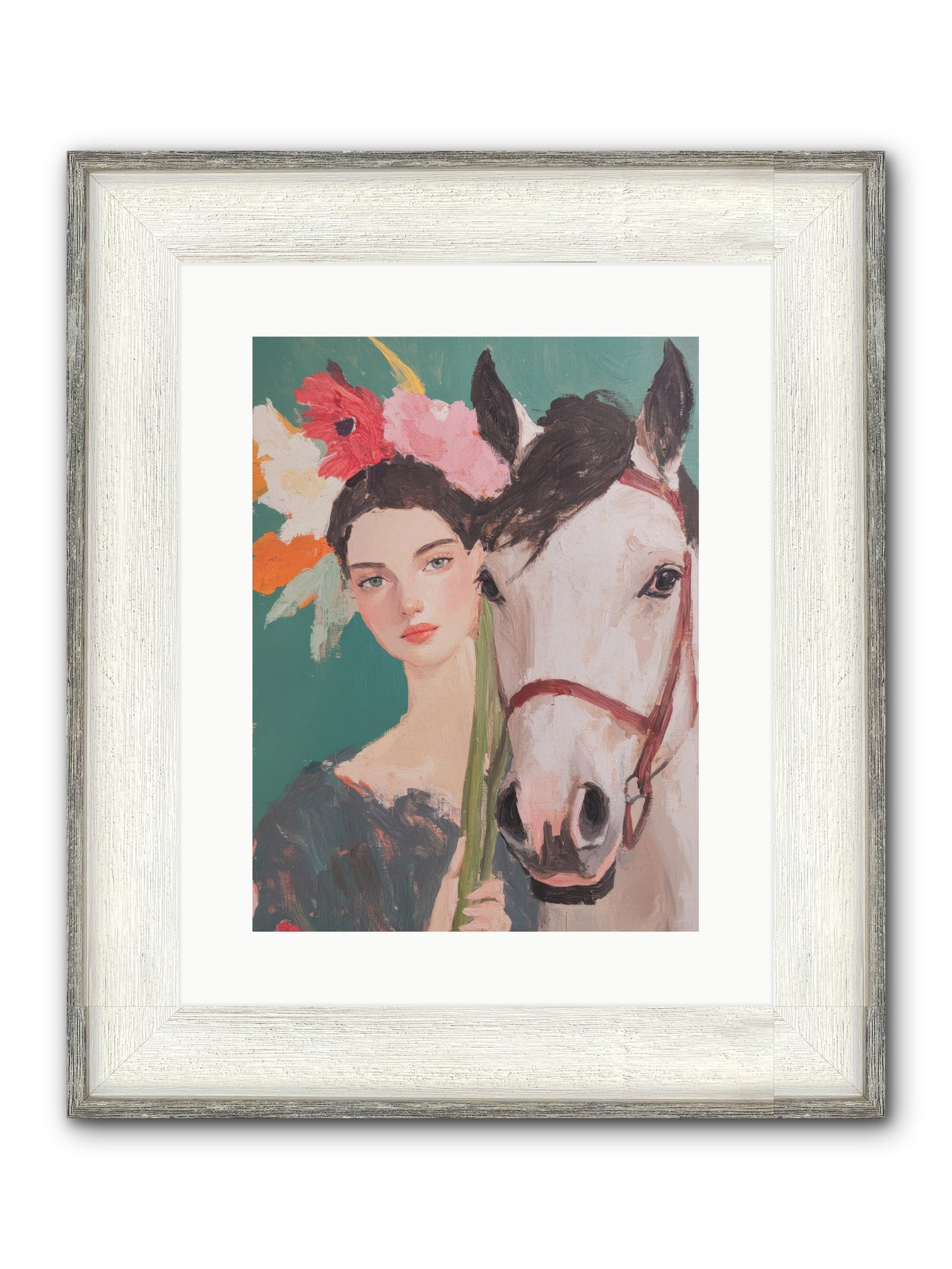 Mountain Echo Framed Print - Driftwood White 12x16