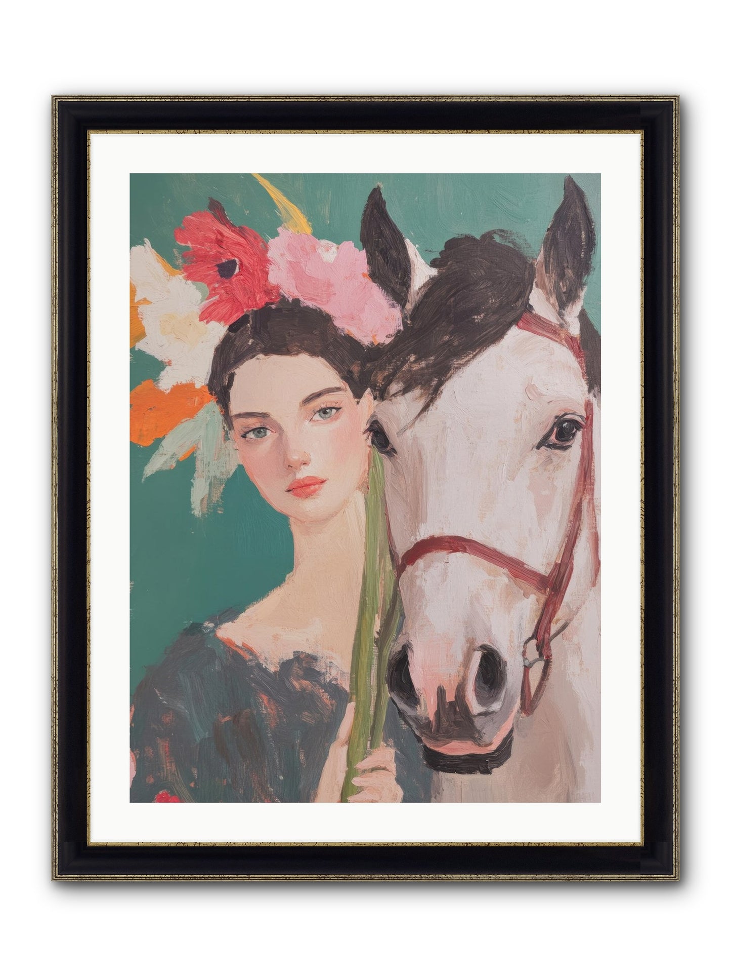 Mountain Echo Framed Print - Black & Gold 24x32