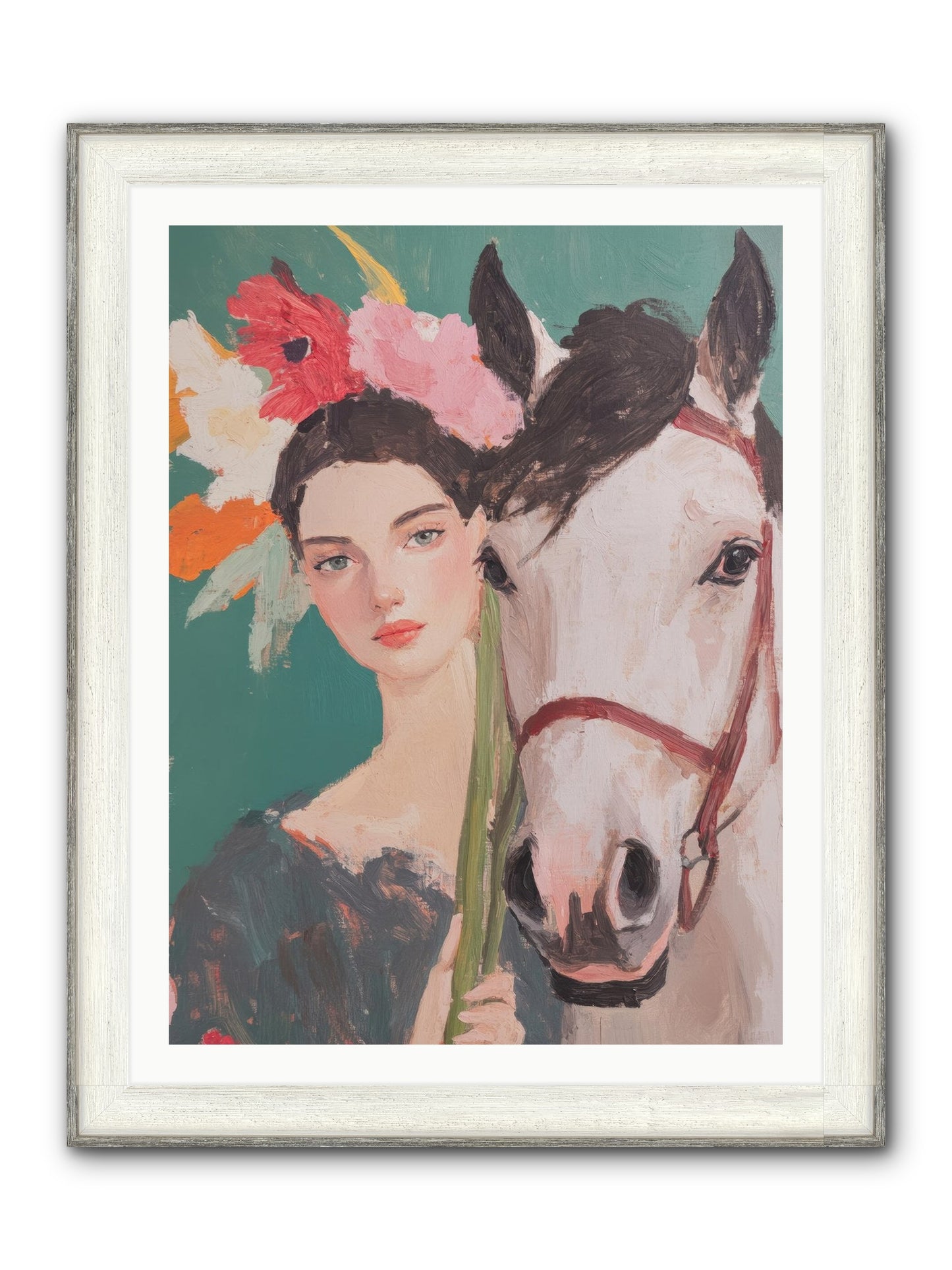 Mountain Echo Framed Print - Driftwood White 30x40