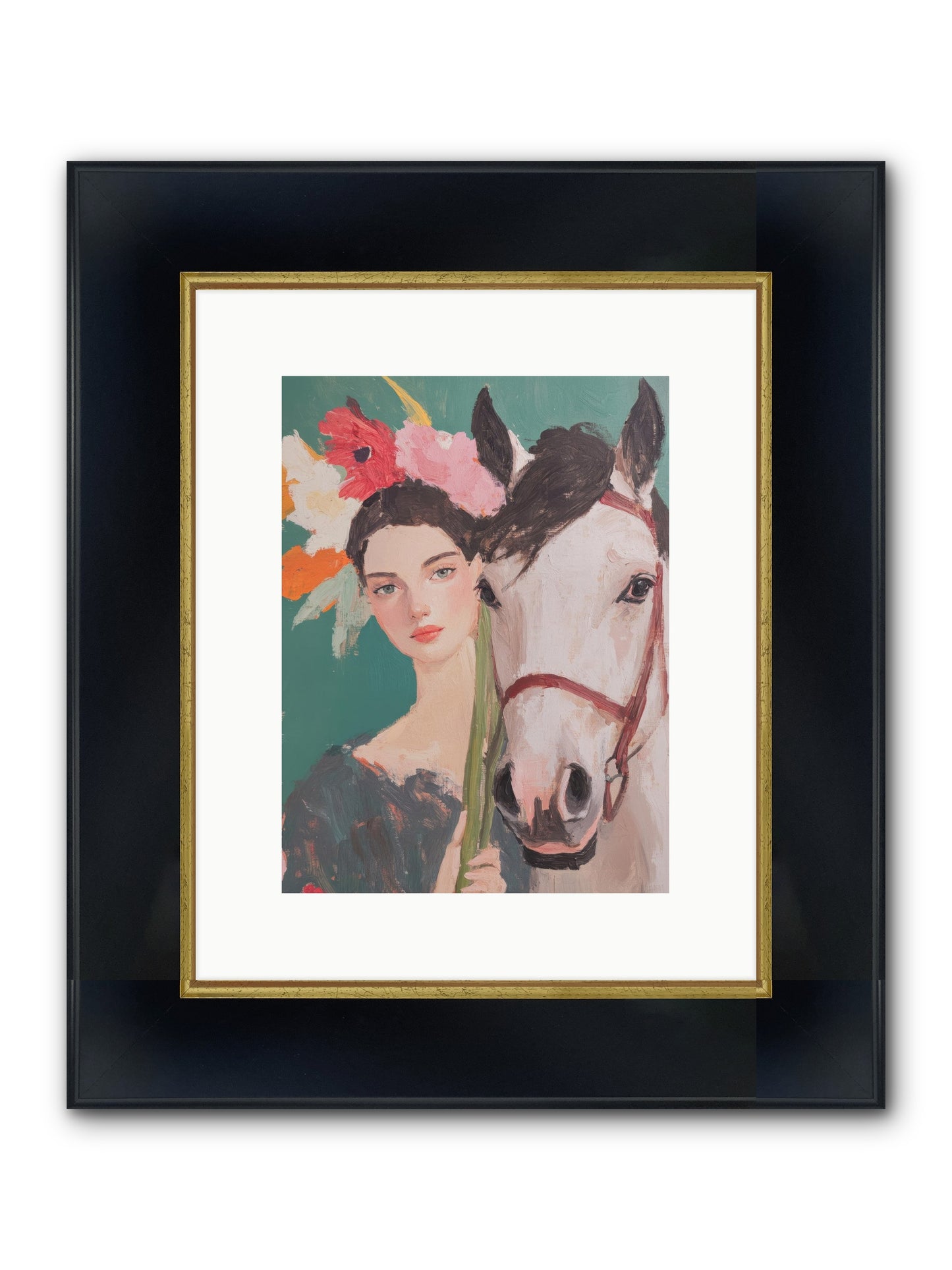 Mountain Echo Framed Print - Wide Black w/Gold 9x12