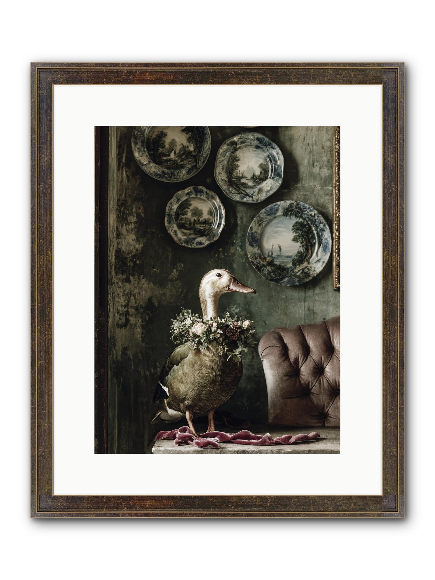 Mulberry Framed Print - Slimwoods Black/Gold 12x16