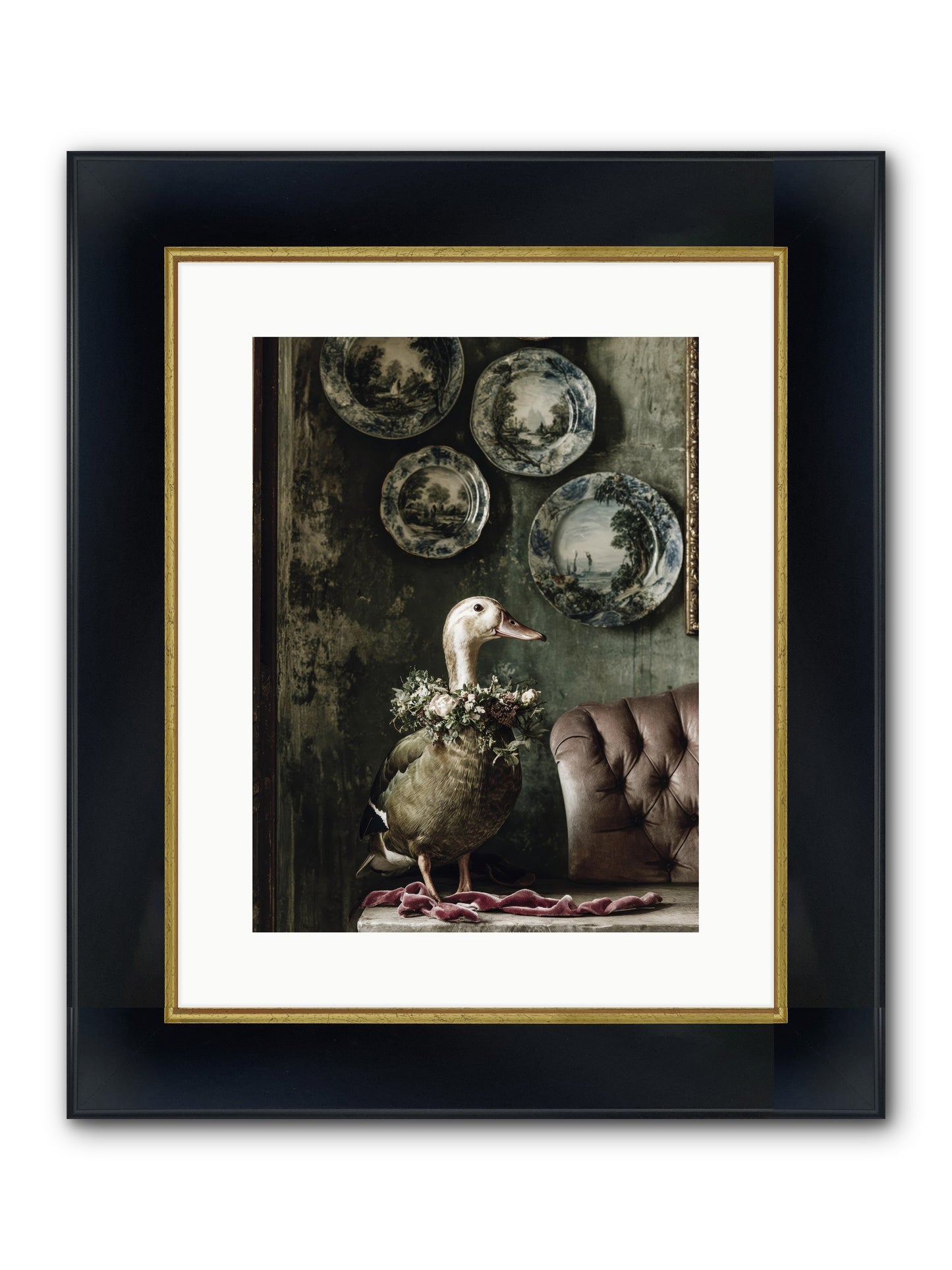 Mulberry Framed Print - Wide Black w/Gold 12x16