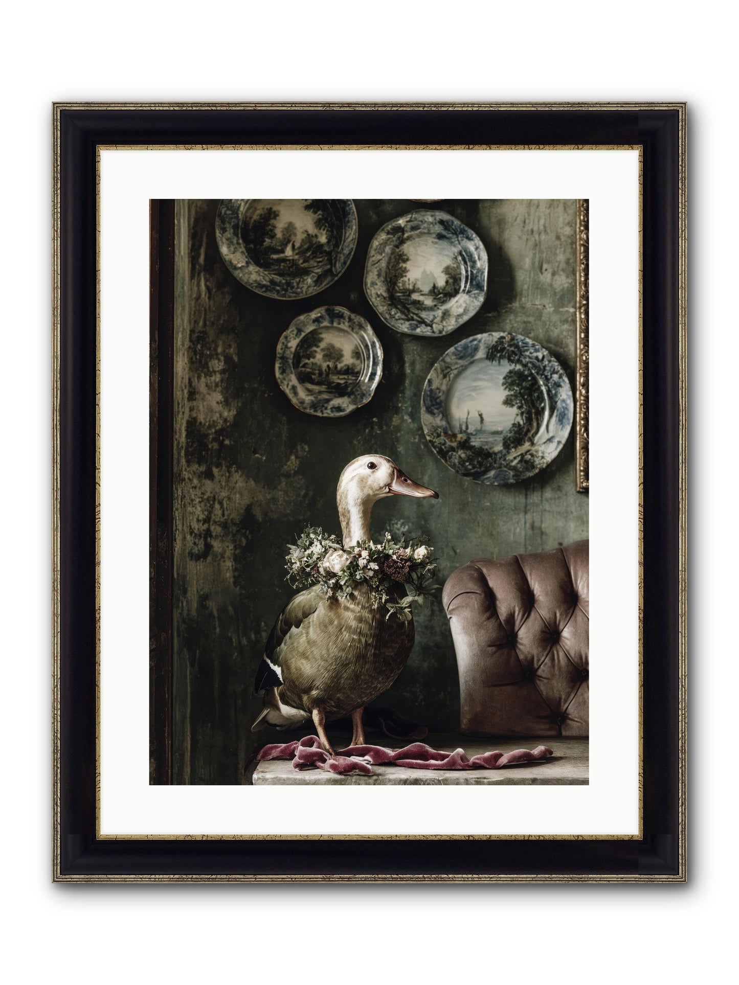 Mulberry Framed Print - Black & Gold 18x24