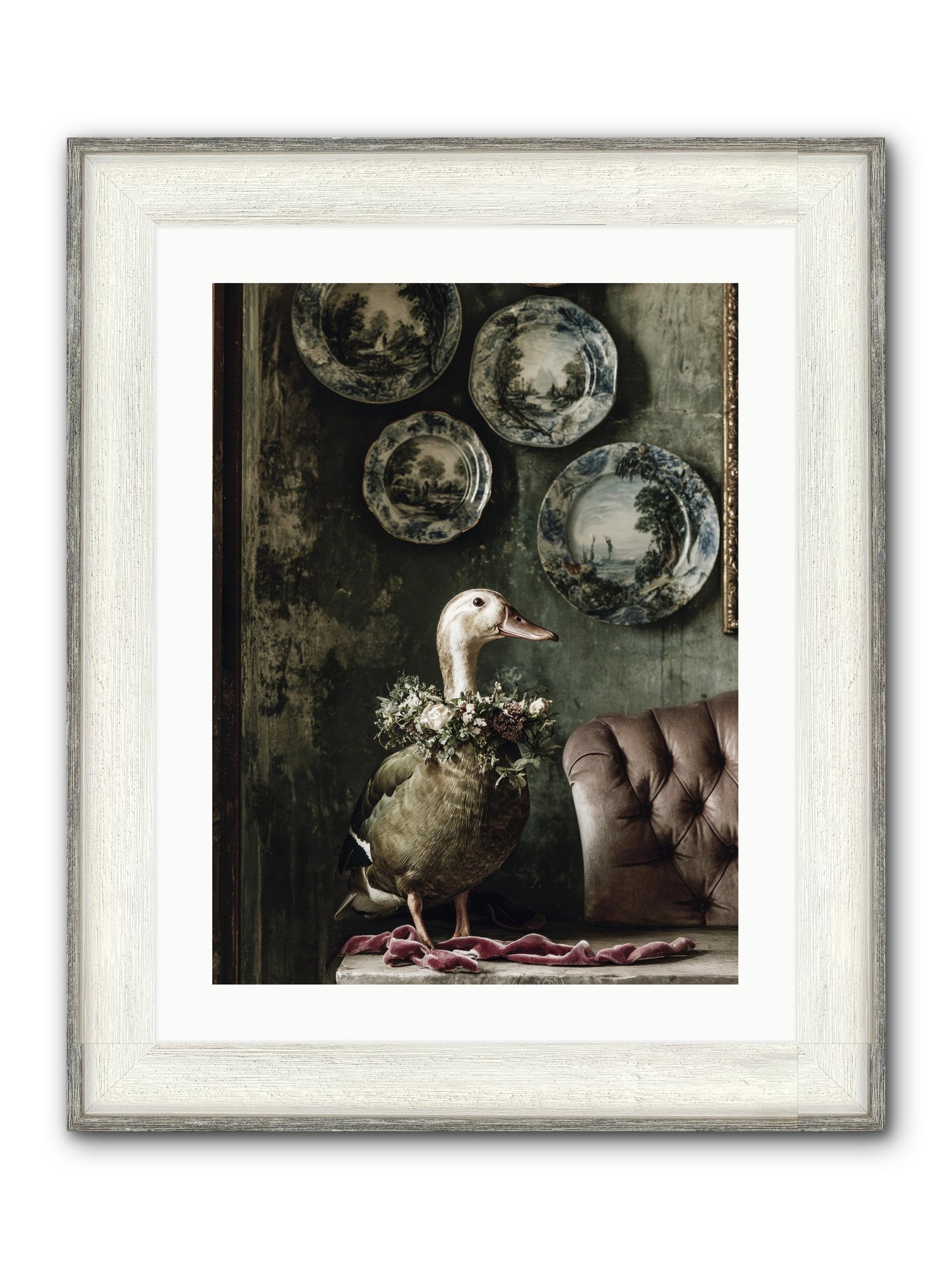 Mulberry Framed Print - Driftwood White 18x24