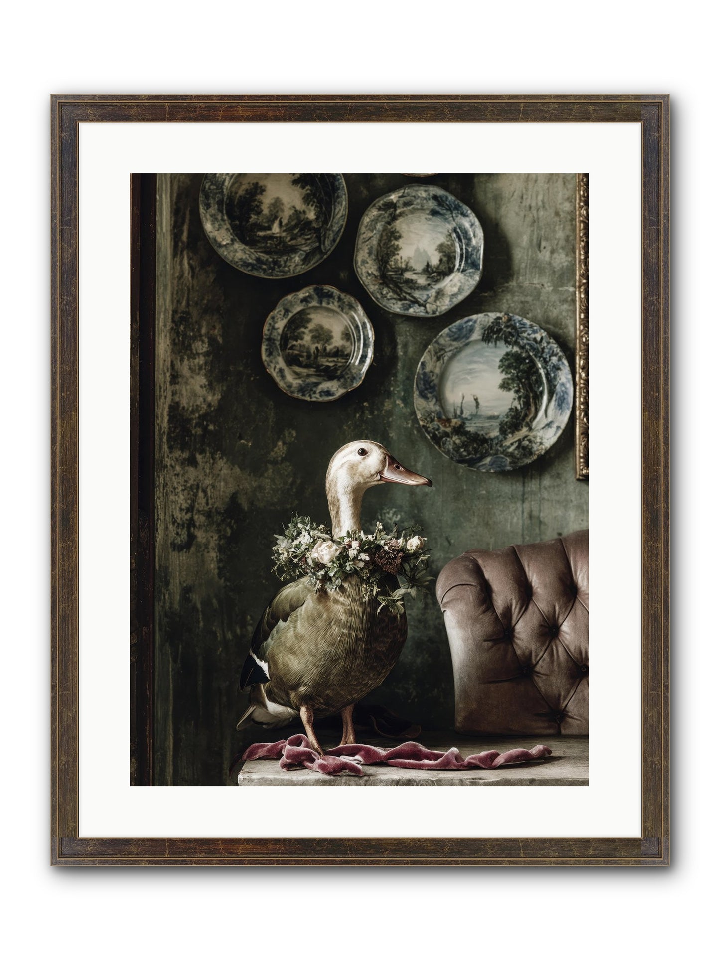 Mulberry Framed Print - Slimwoods Black/Gold 18x24