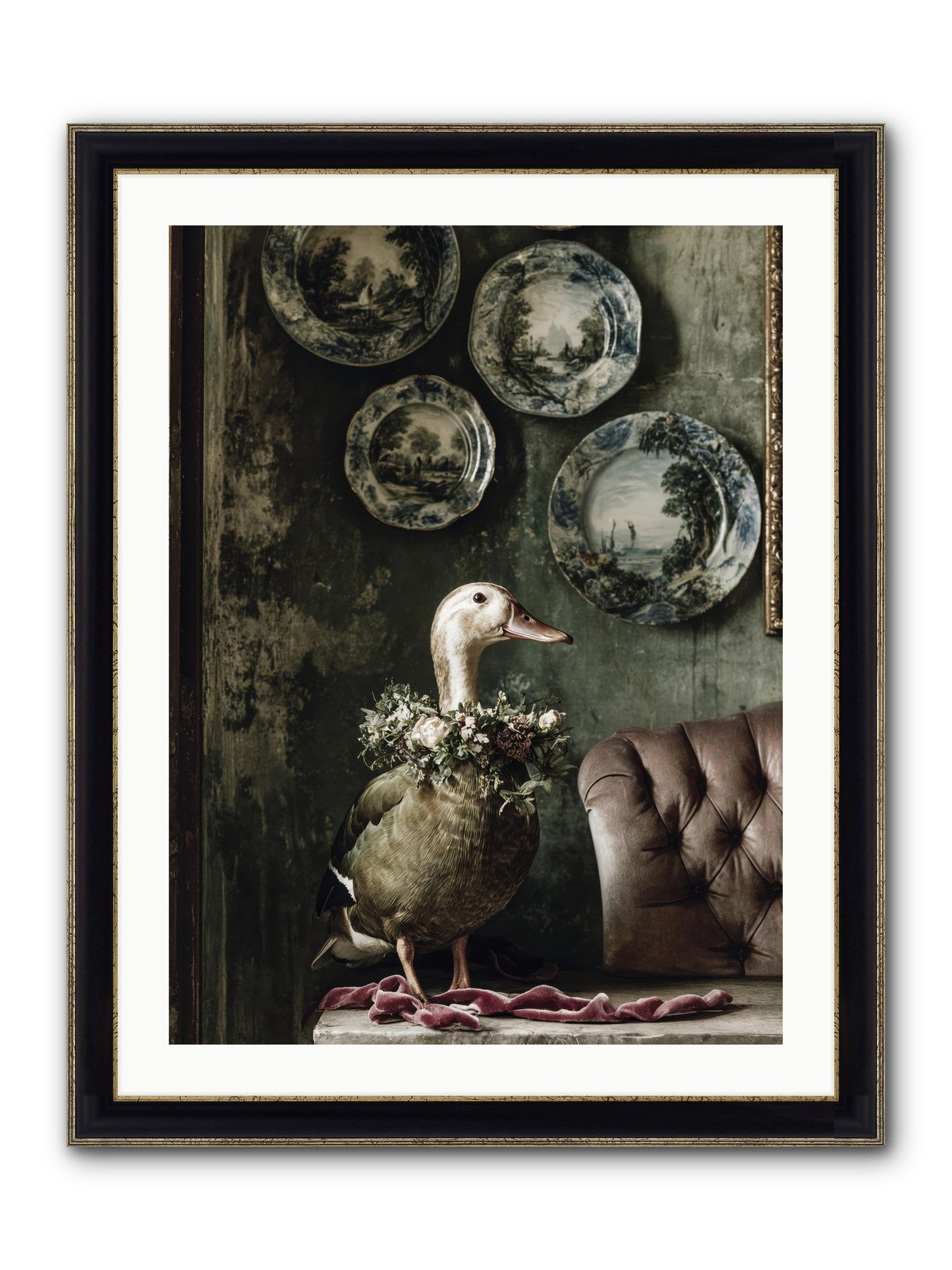 Mulberry Framed Print - Black & Gold 24x32