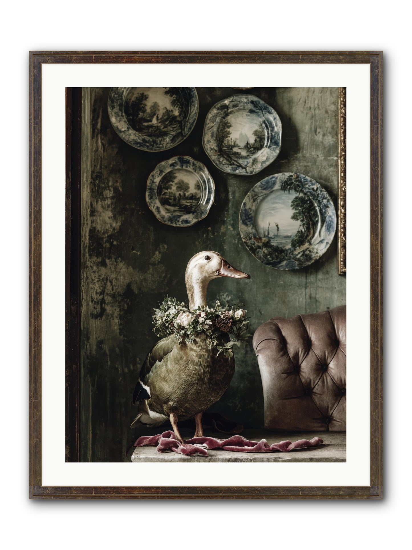 Mulberry Framed Print - Slimwoods Black/Gold 24x32