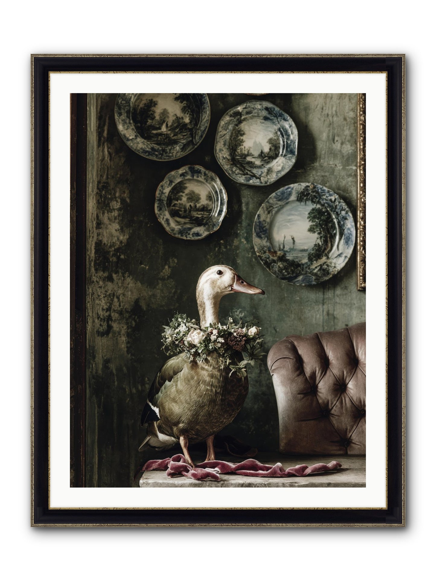 Mulberry Framed Print - Black & Gold 30x40