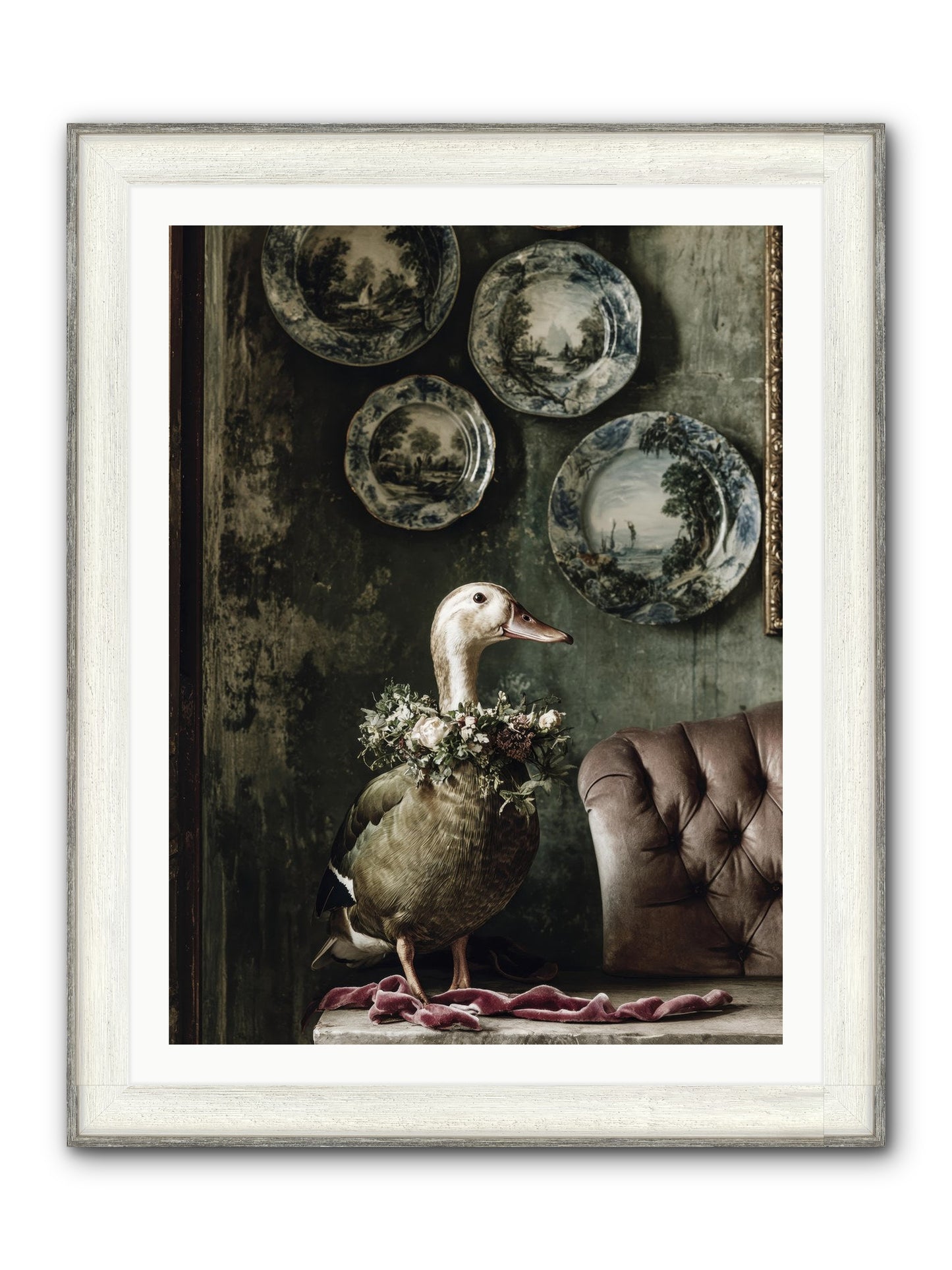 Mulberry Framed Print - Driftwood White 30x40