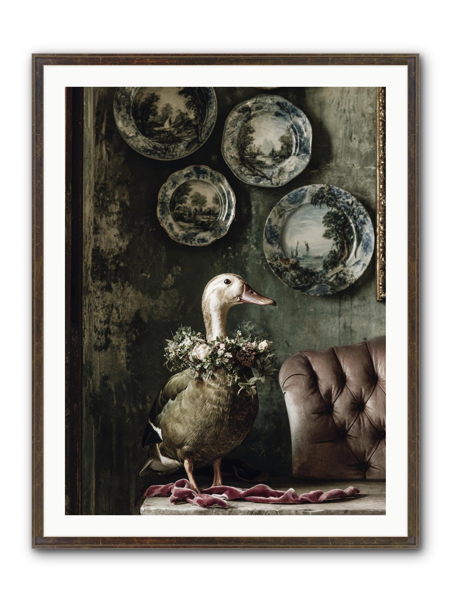 Mulberry Framed Print - Slimwoods Black/Gold 30x40