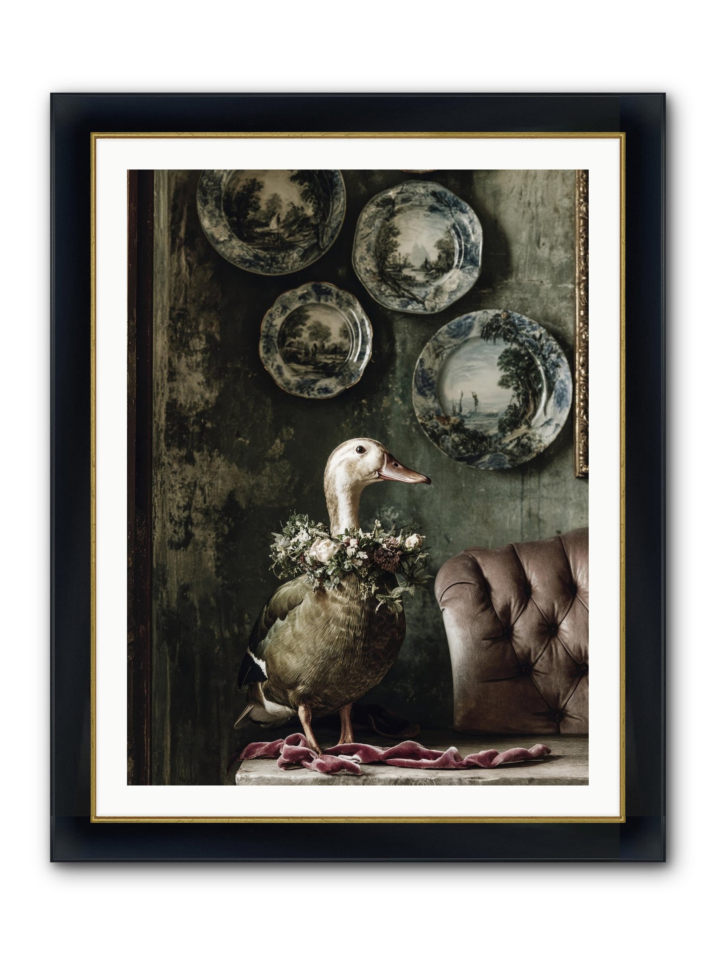 Mulberry Framed Print - Wide Black w/Gold 30x40