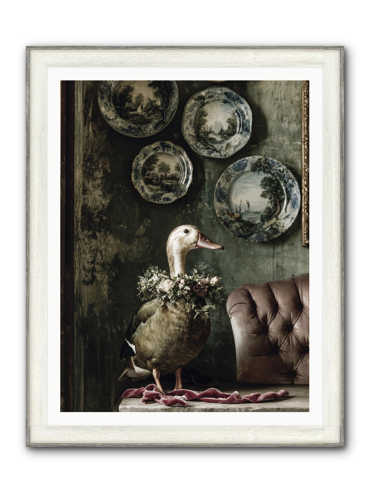 Mulberry Framed Print - Driftwood White 36x48