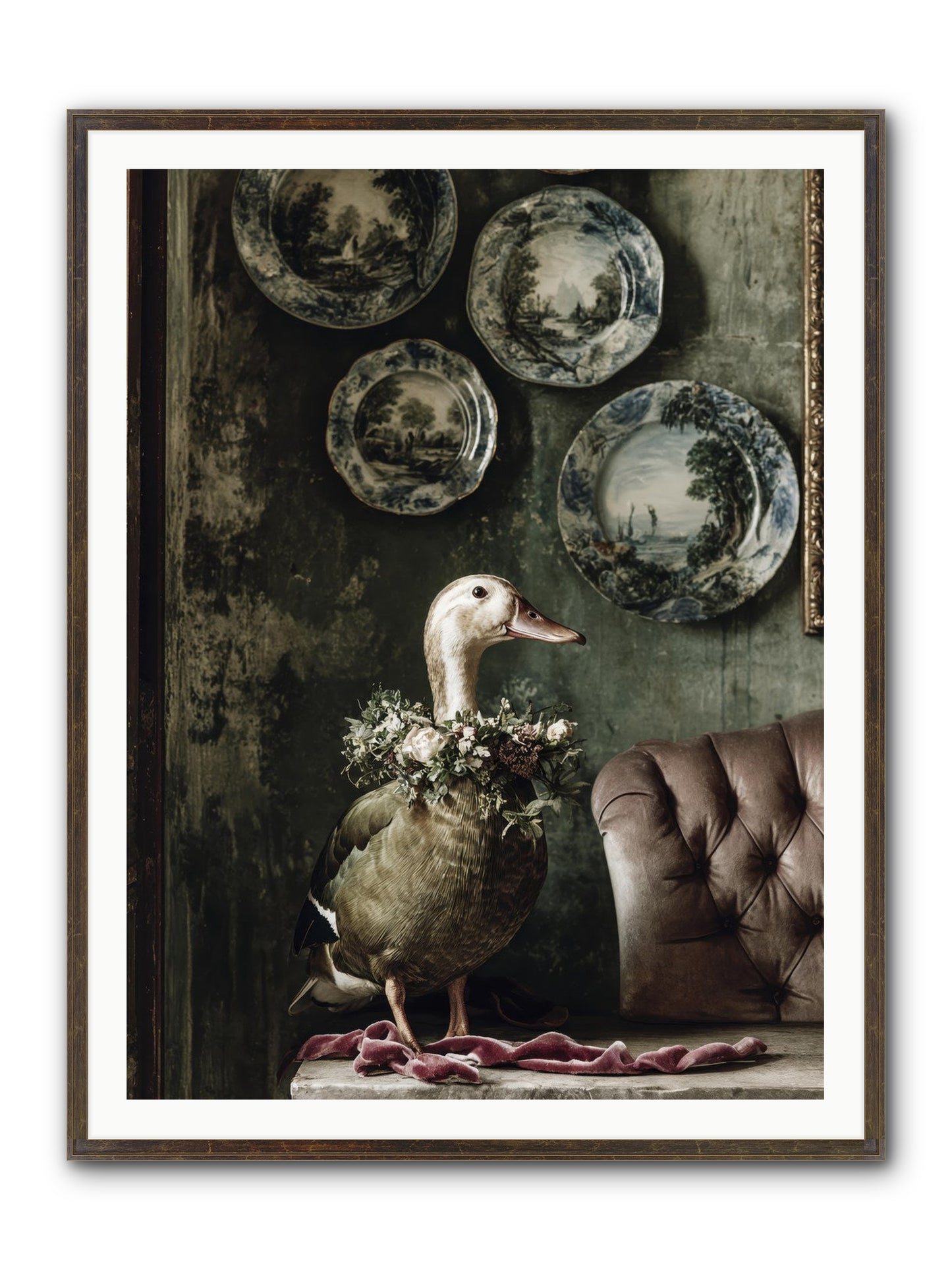Mulberry Framed Print - Slimwoods Black/Gold 36x48