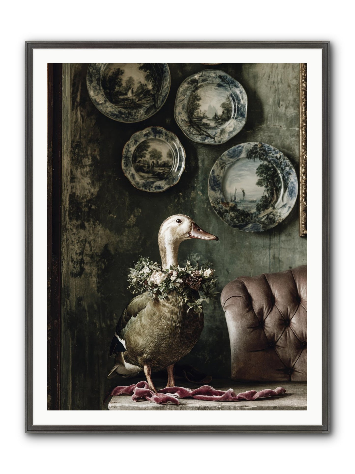 Mulberry Framed Print - Slimwoods Black/Silver 36x48