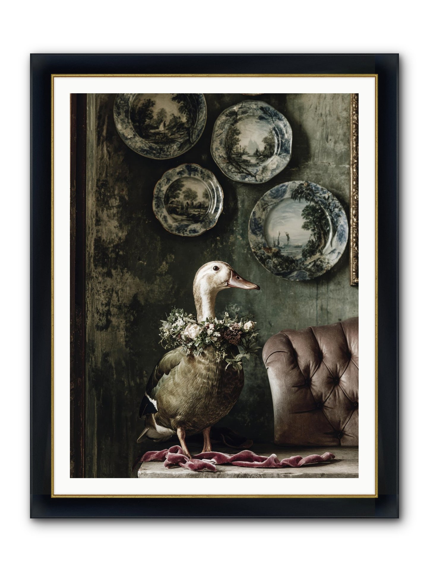 Mulberry Framed Print - Wide Black w/Gold 36x48