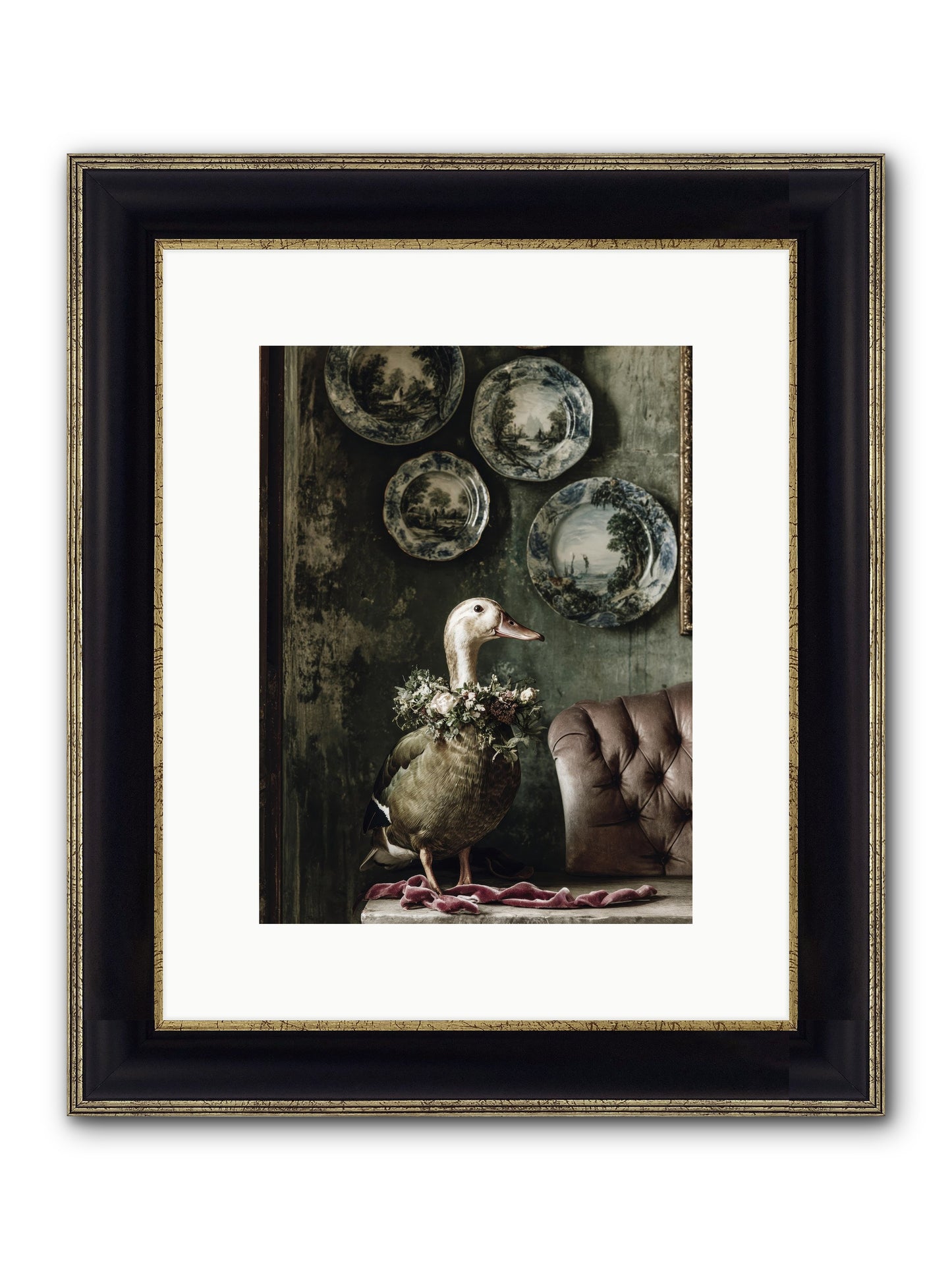 Mulberry Framed Print - Black & Gold 9x12