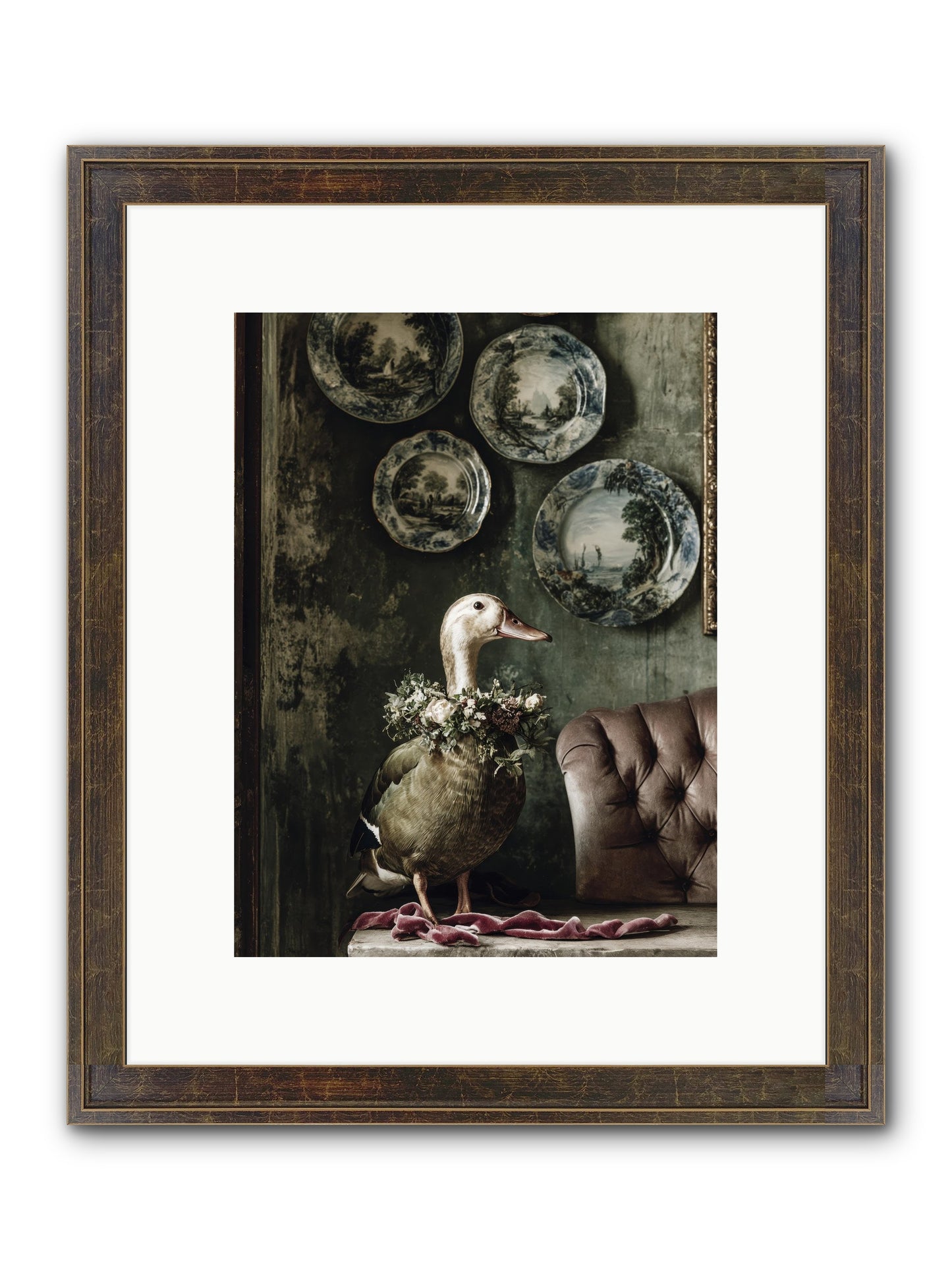 Mulberry Framed Print - Slimwoods Black/Gold 9x12