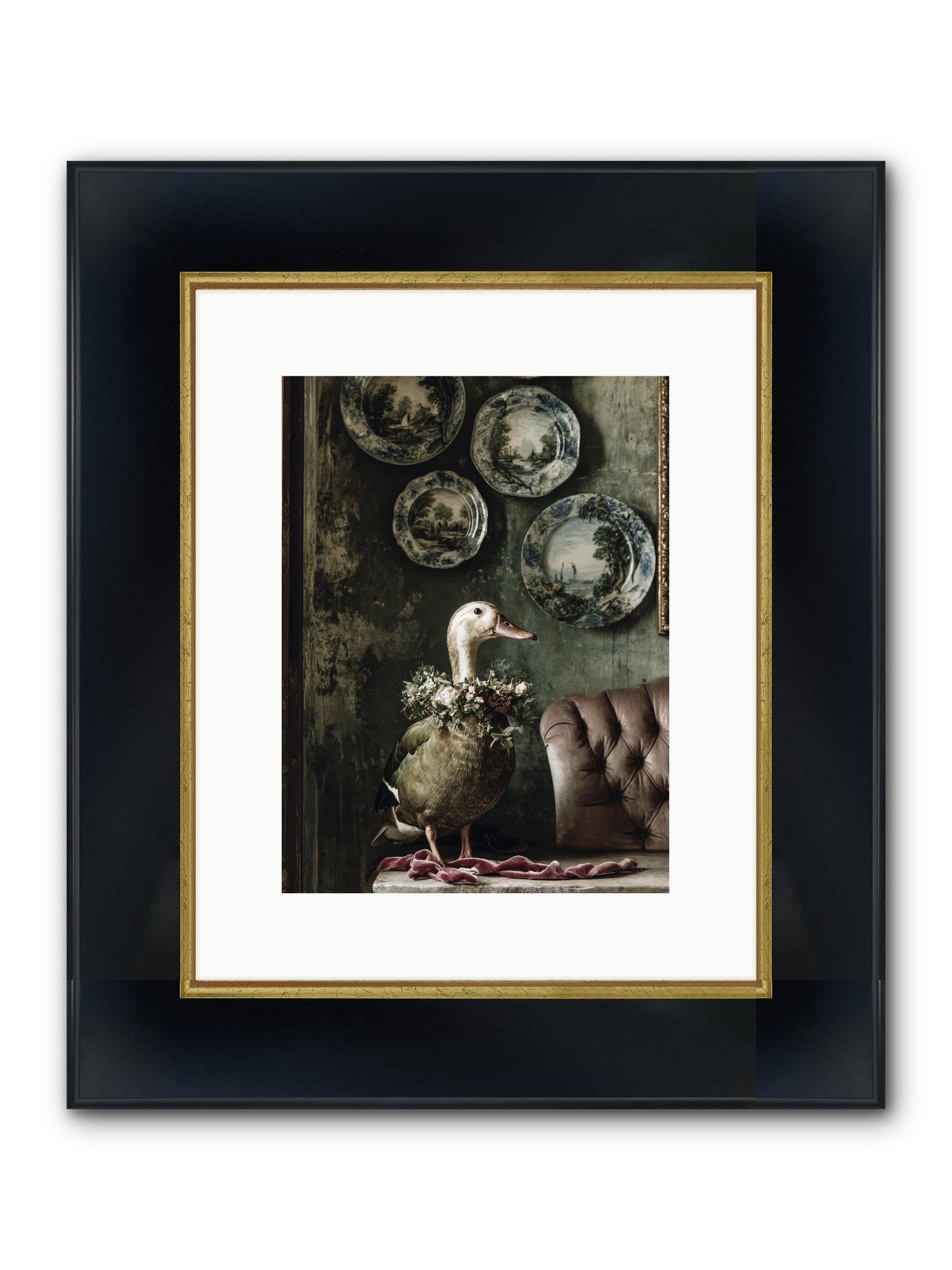 Mulberry Framed Print - Wide Black w/Gold 9x12