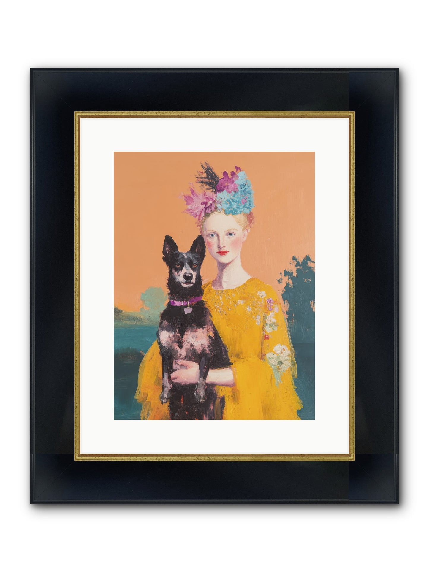 My Heartbeat Framed Print - Wide Black w/Gold 12x16