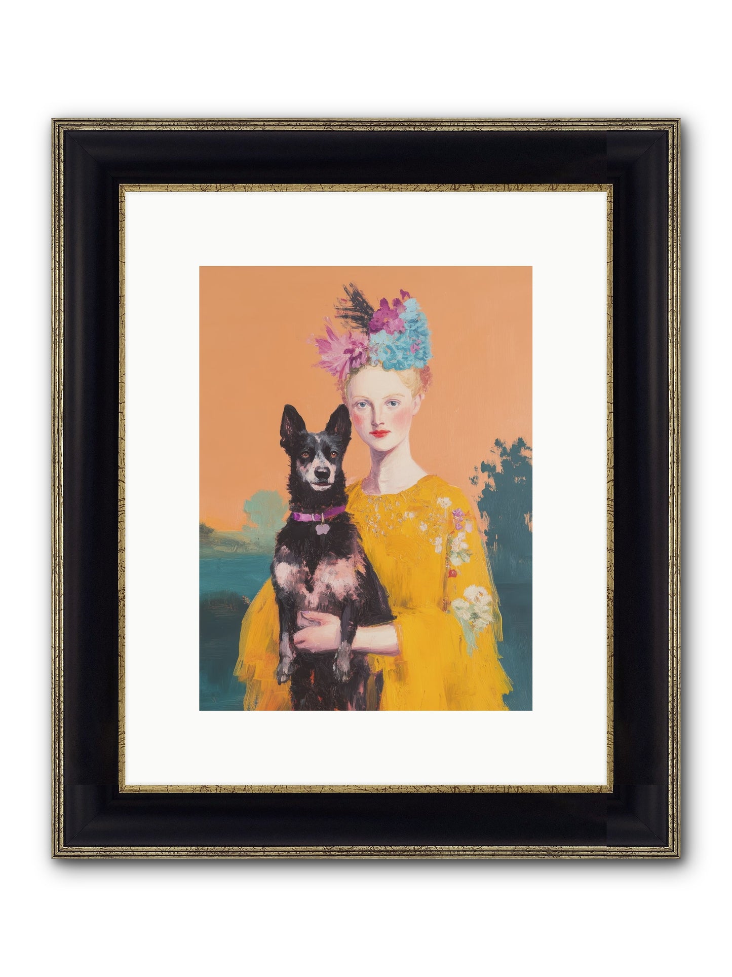 My Heartbeat Framed Print - Black & Gold 9x12