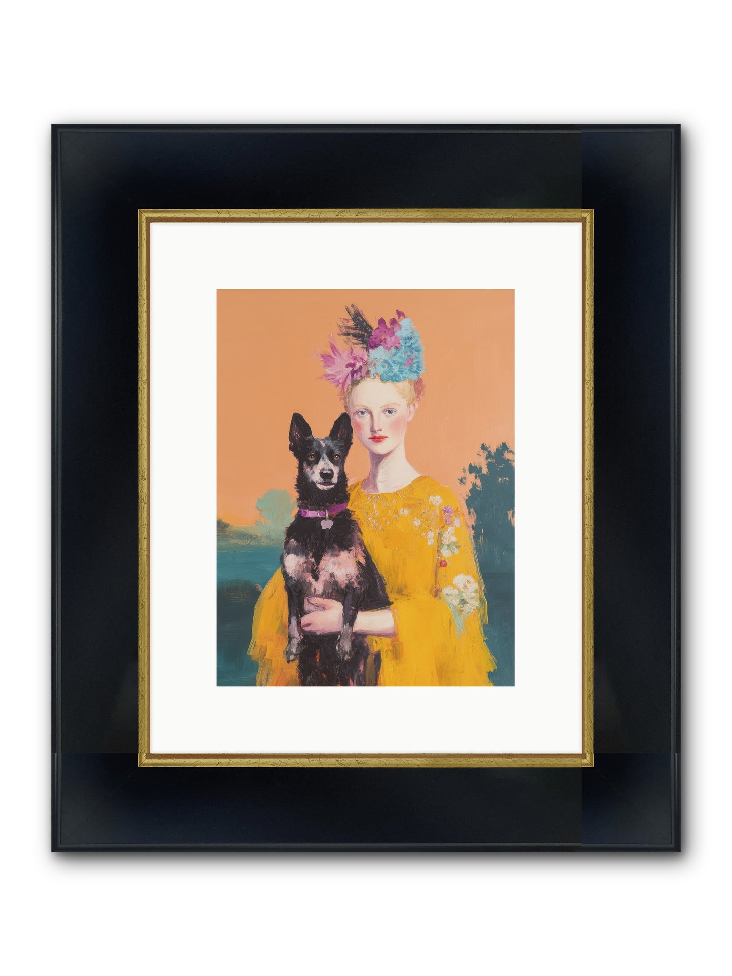 My Heartbeat Framed Print - Wide Black w/Gold 9x12