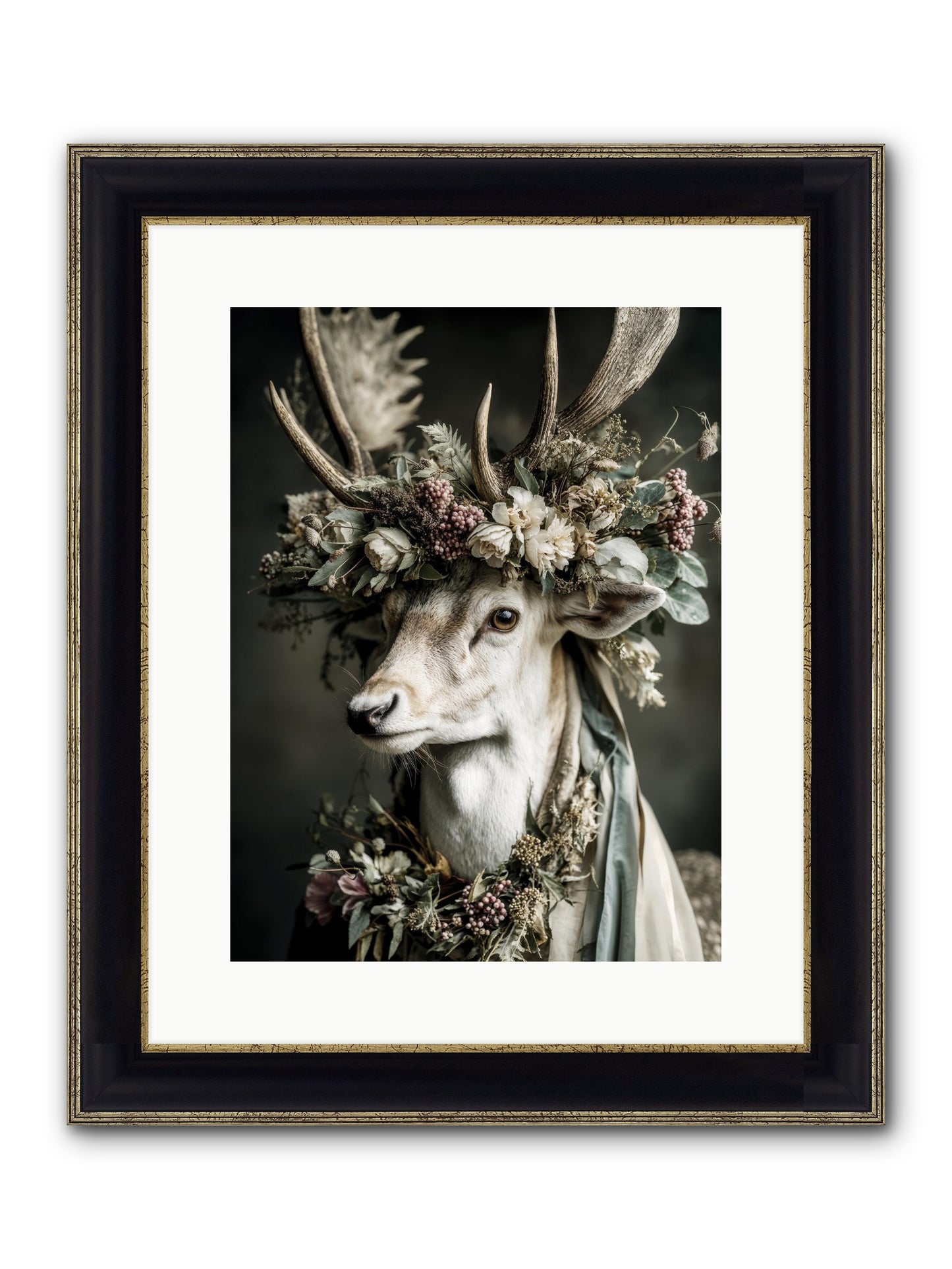 Nanette Framed Print - Black & Gold 12x16