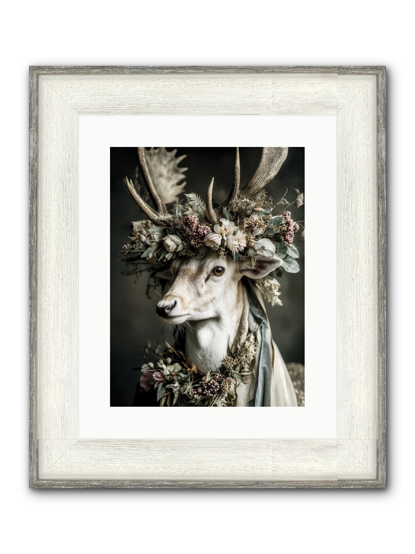 Nanette Framed Print - Driftwood White 12x16