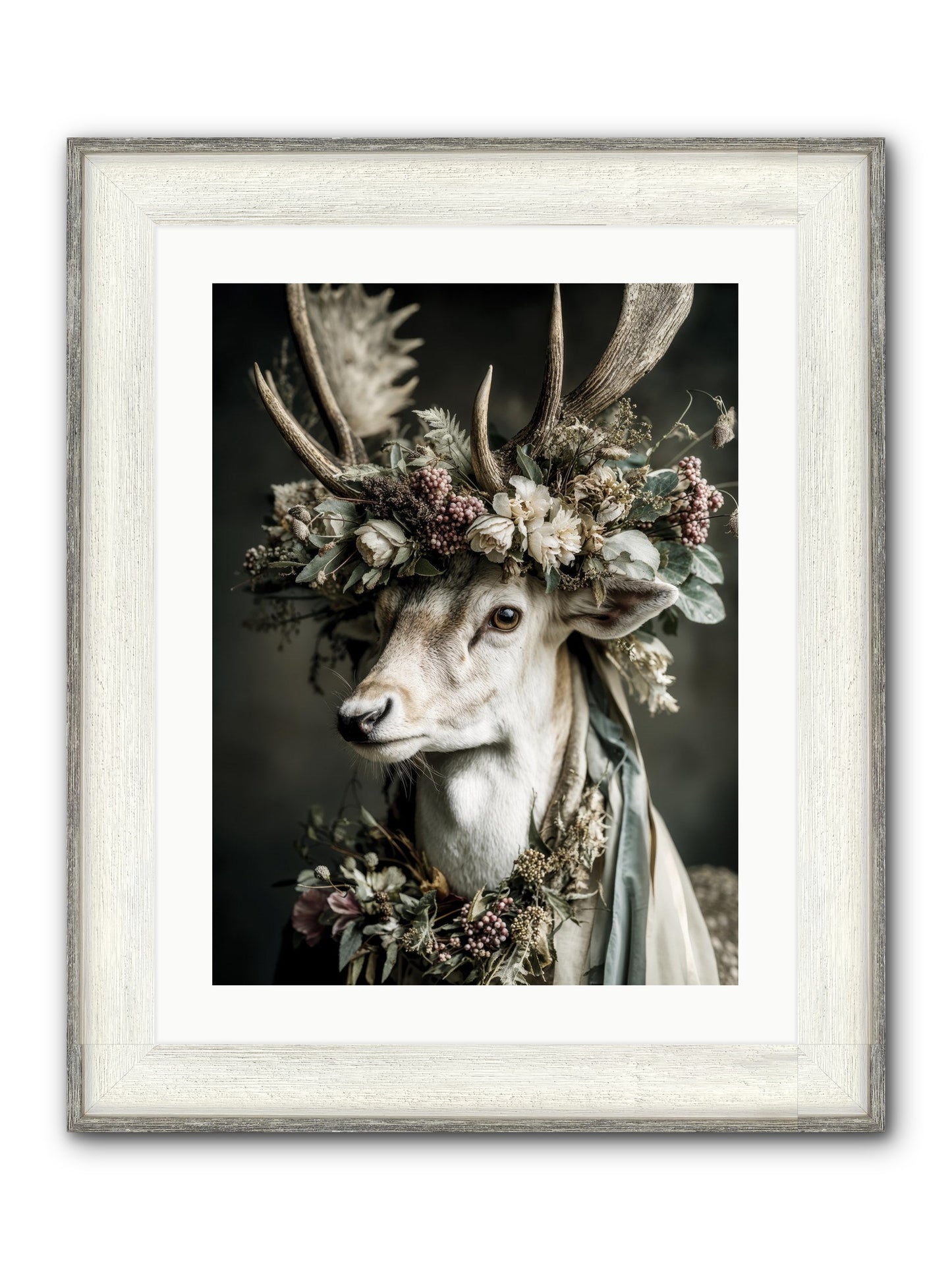 Nanette Framed Print - Driftwood White 18x24