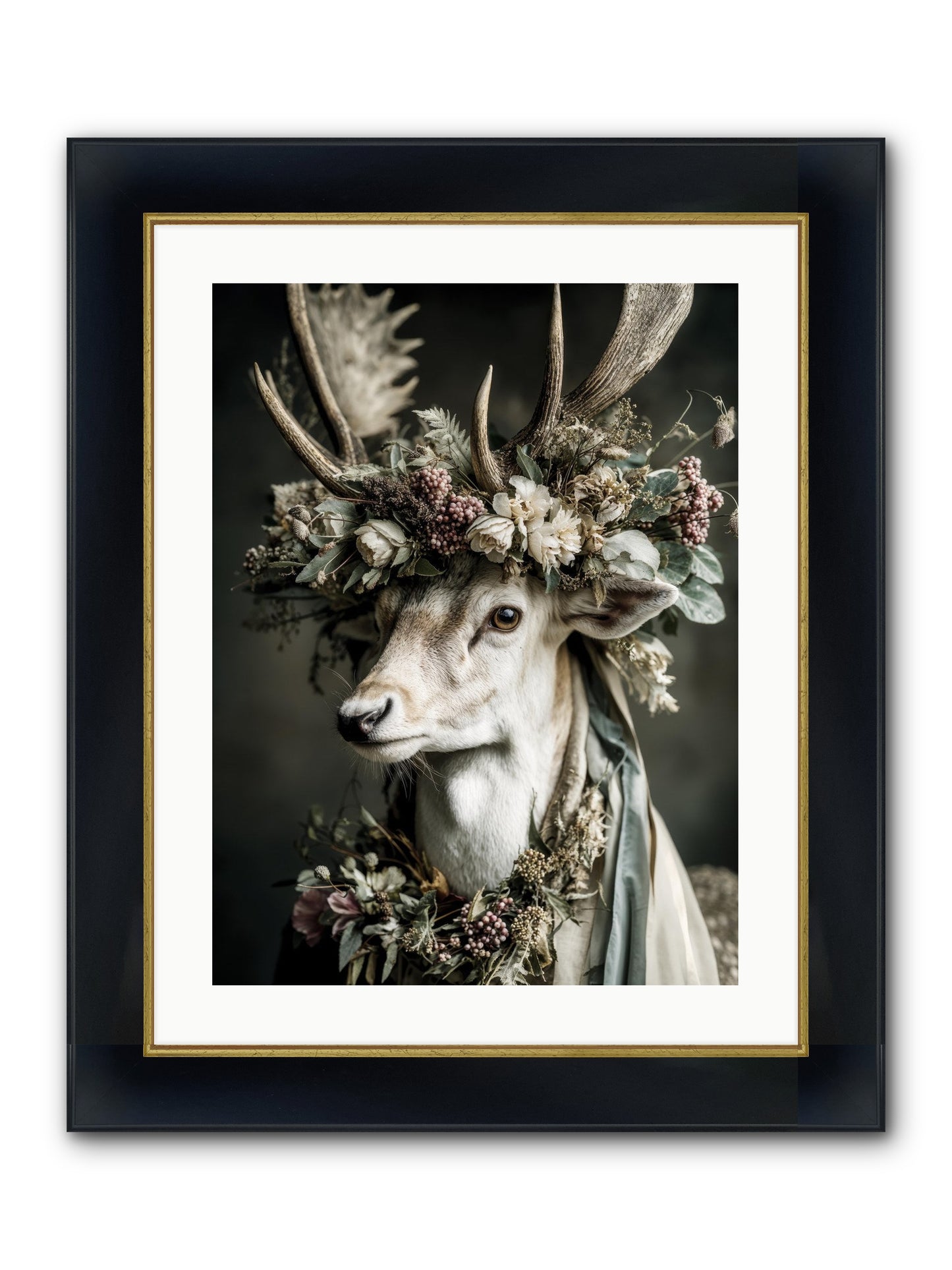 Nanette Framed Print - Wide Black w/Gold 18x24
