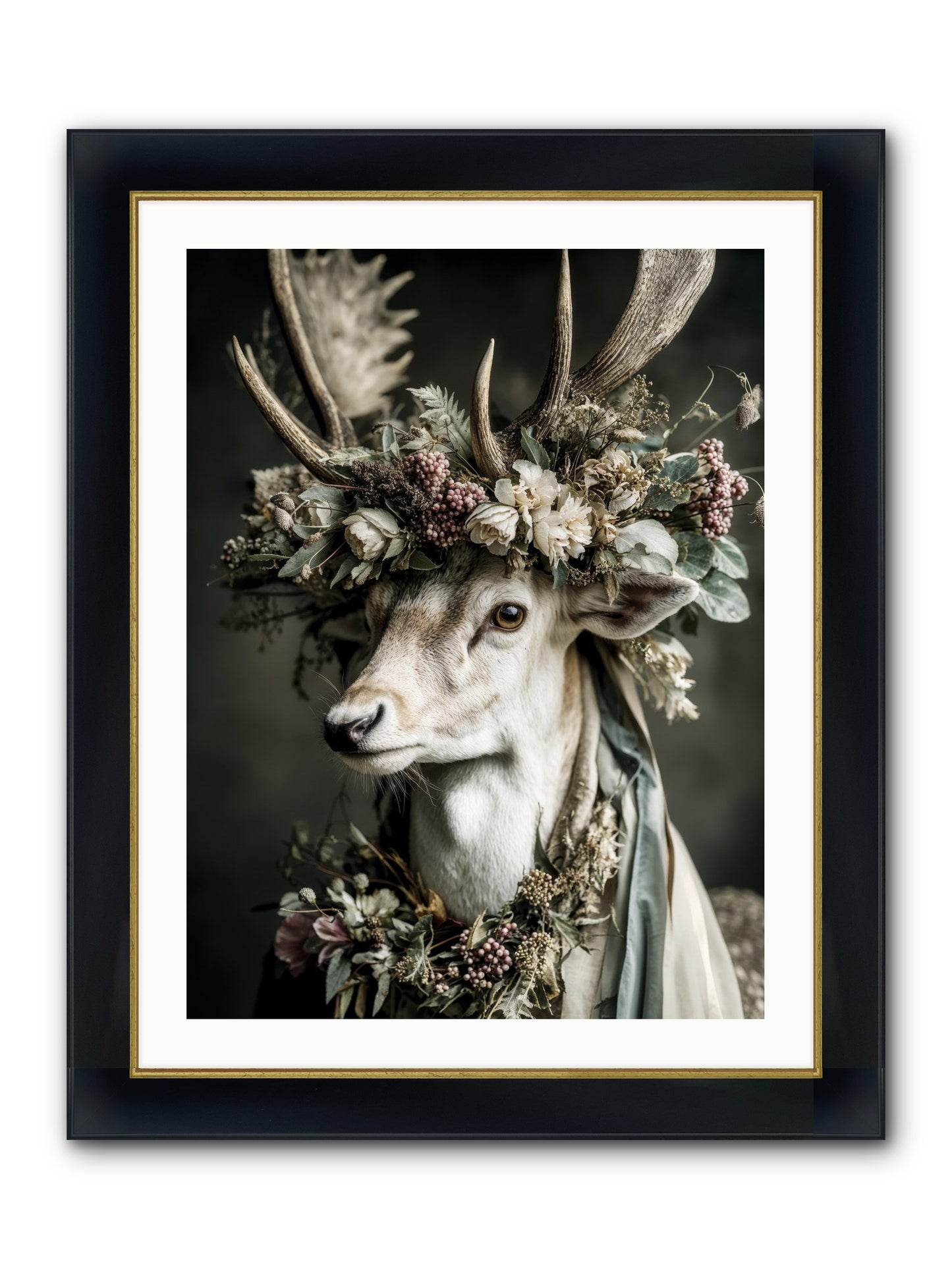 Nanette Framed Print - Wide Black w/Gold 24x32