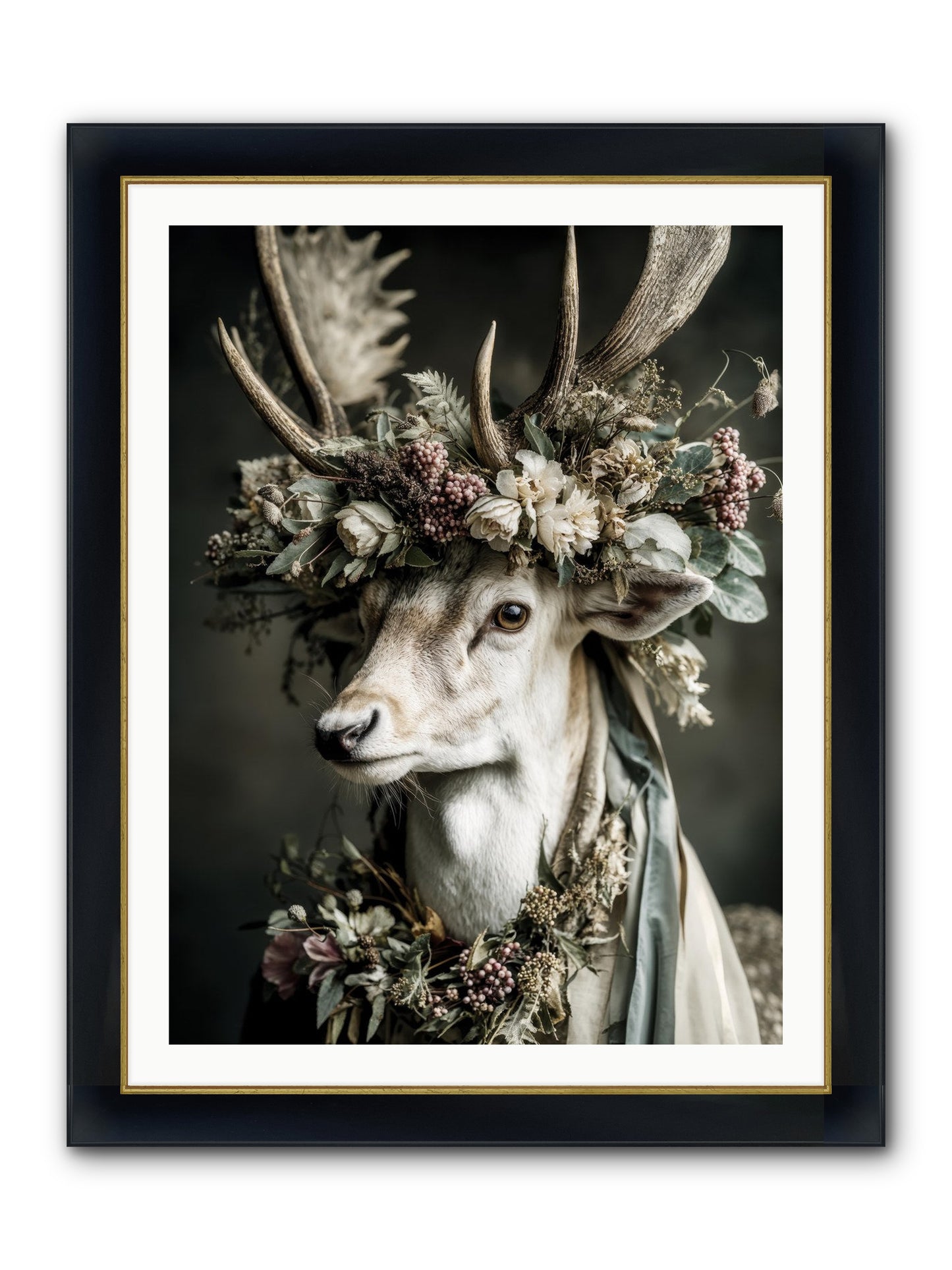 Nanette Framed Print - Wide Black w/Gold 30x40