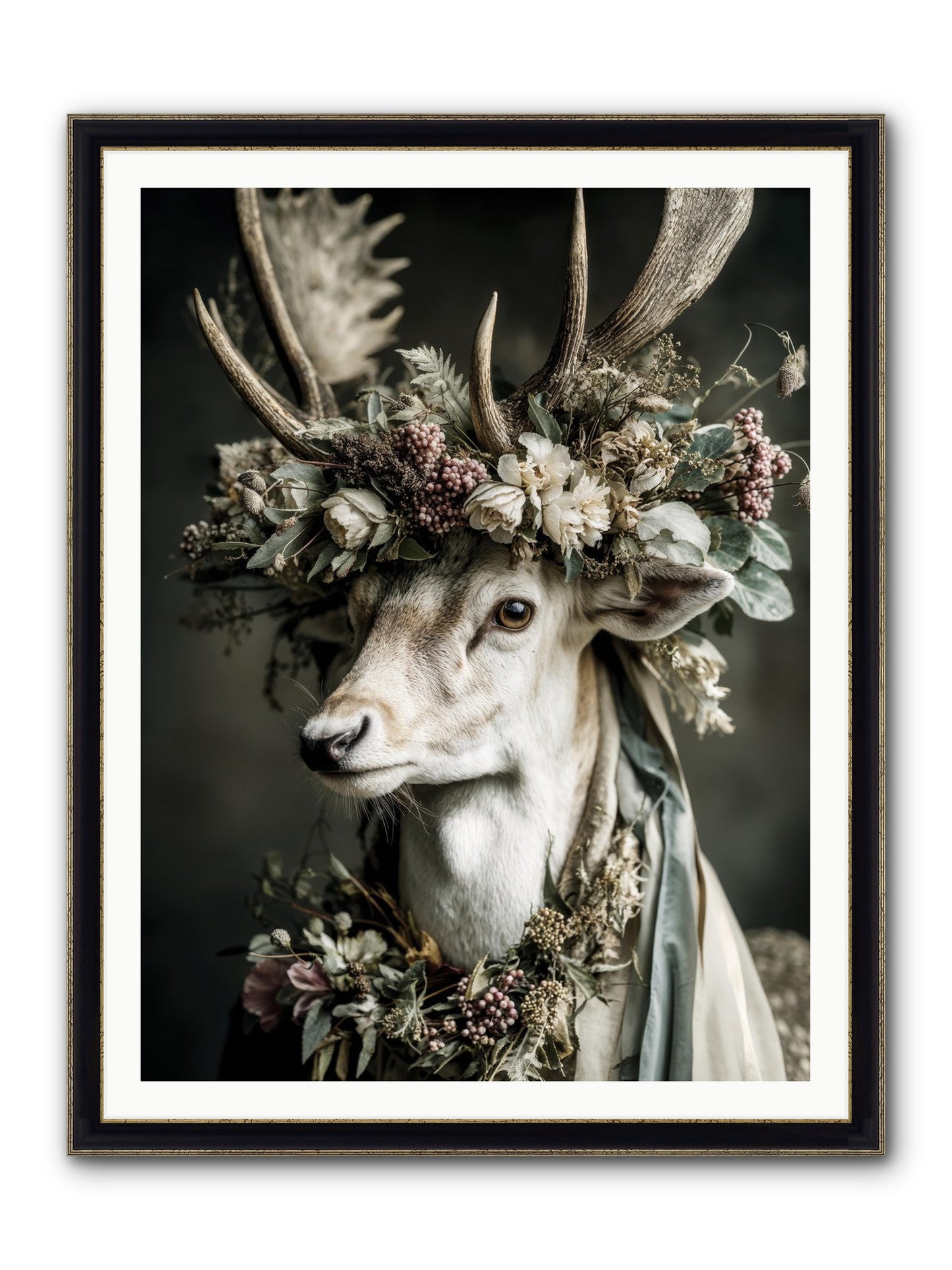 Nanette Framed Print - Black & Gold 36x48