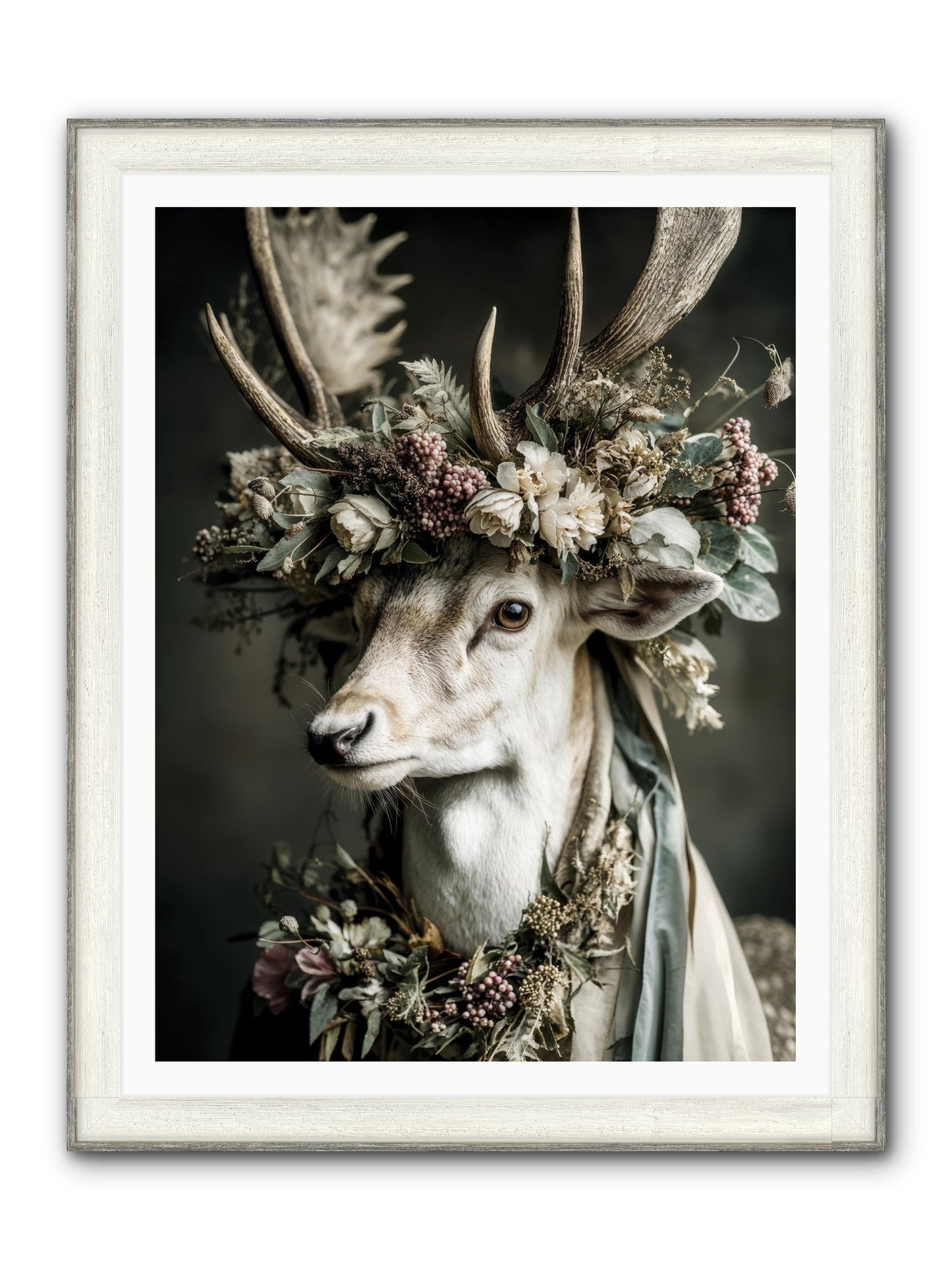 Nanette Framed Print - Driftwood White 36x48