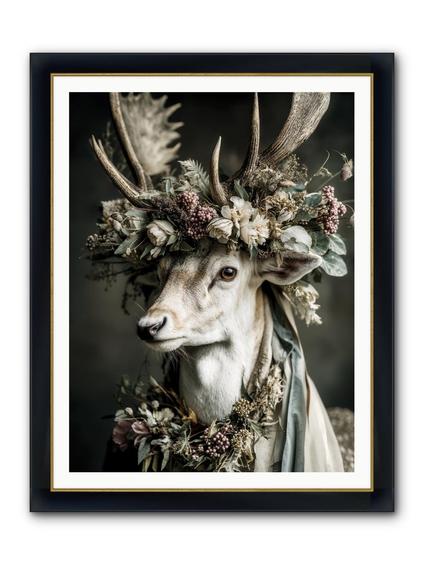 Nanette Framed Print - Wide Black w/Gold 36x48