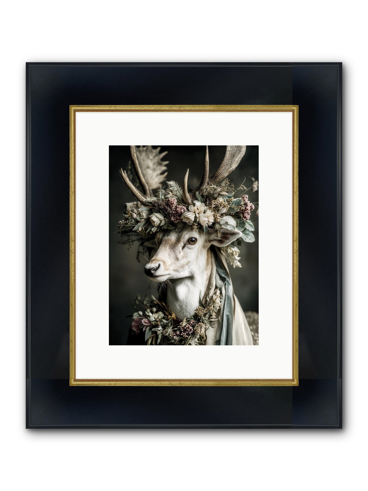 Nanette Framed Print - Wide Black w/Gold 9x12