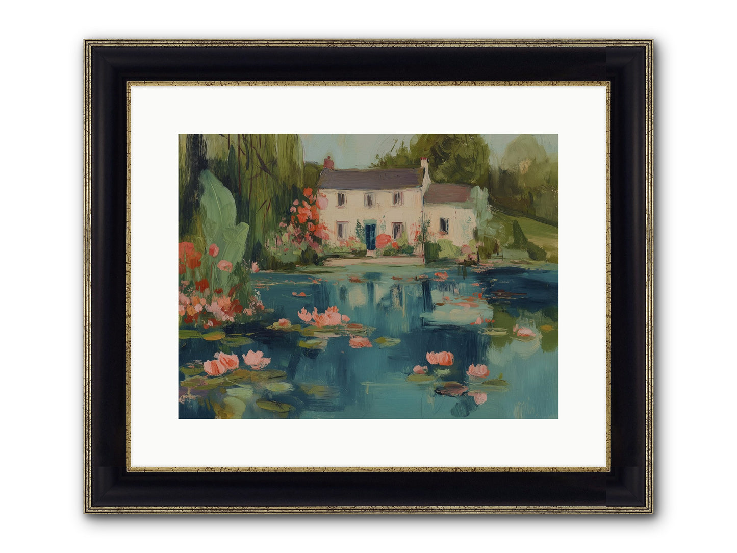 Nature's Looking Glass Framed Print - Black & Gold 16x12