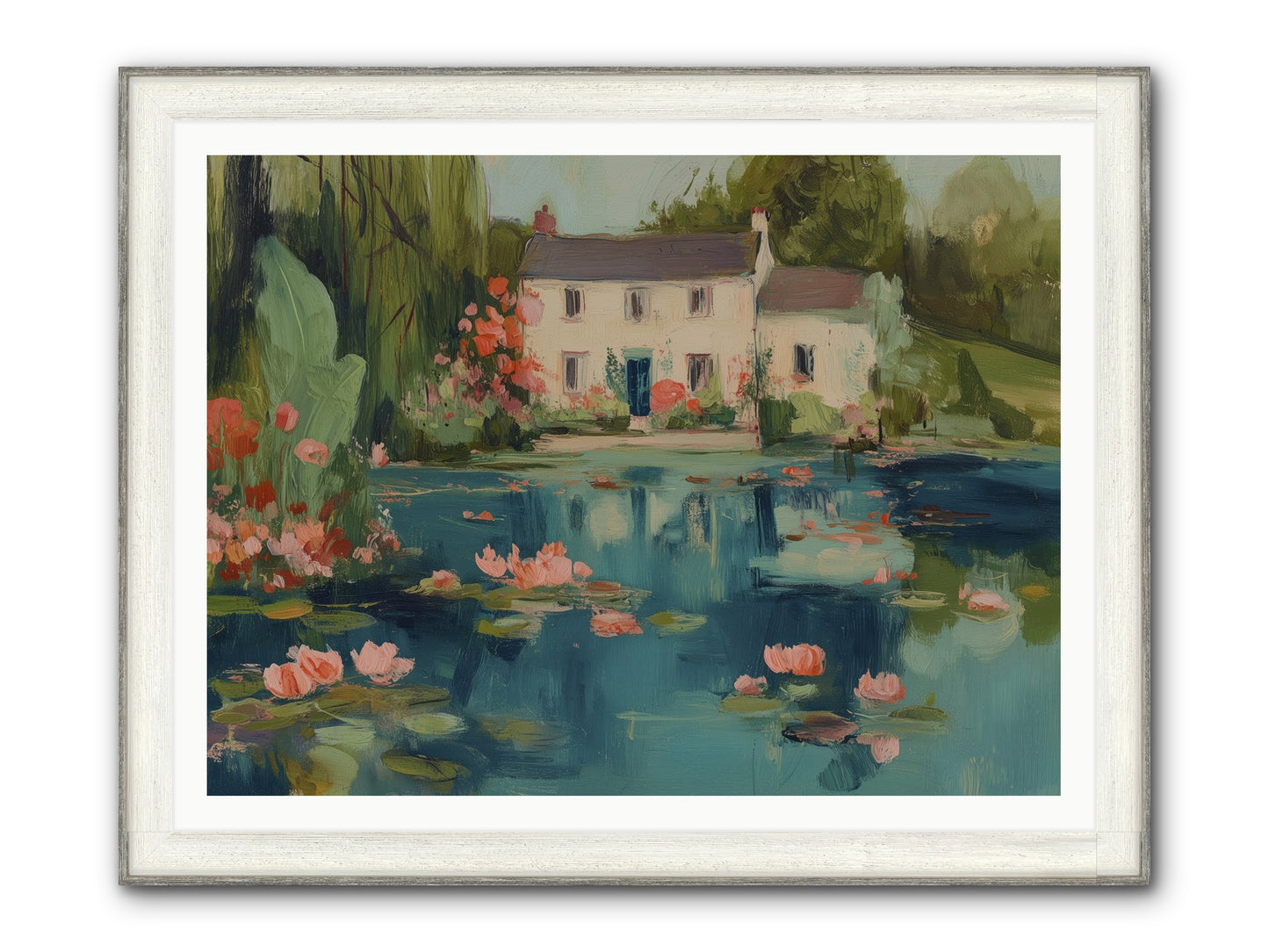 Nature's Looking Glass Framed Print - Driftwood White 48x36
