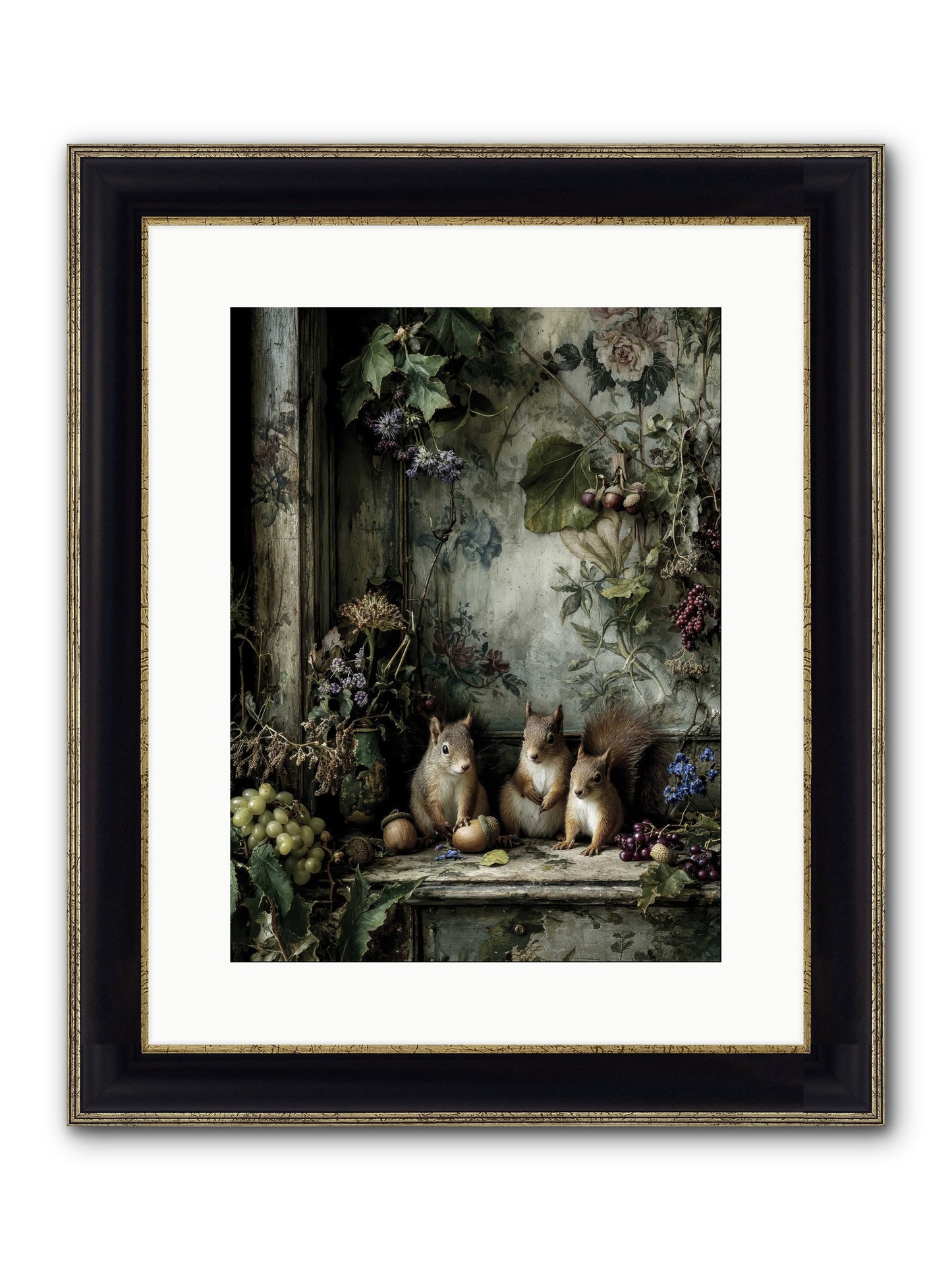 Nature’s Quiet Collectors Framed Print - Black & Gold 12x16