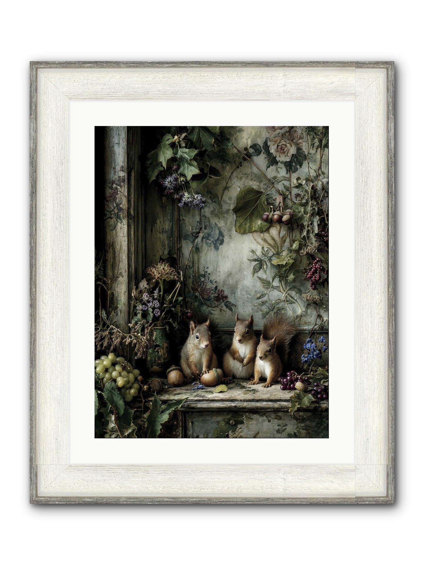 Nature’s Quiet Collectors Framed Print - Driftwood White 18x24