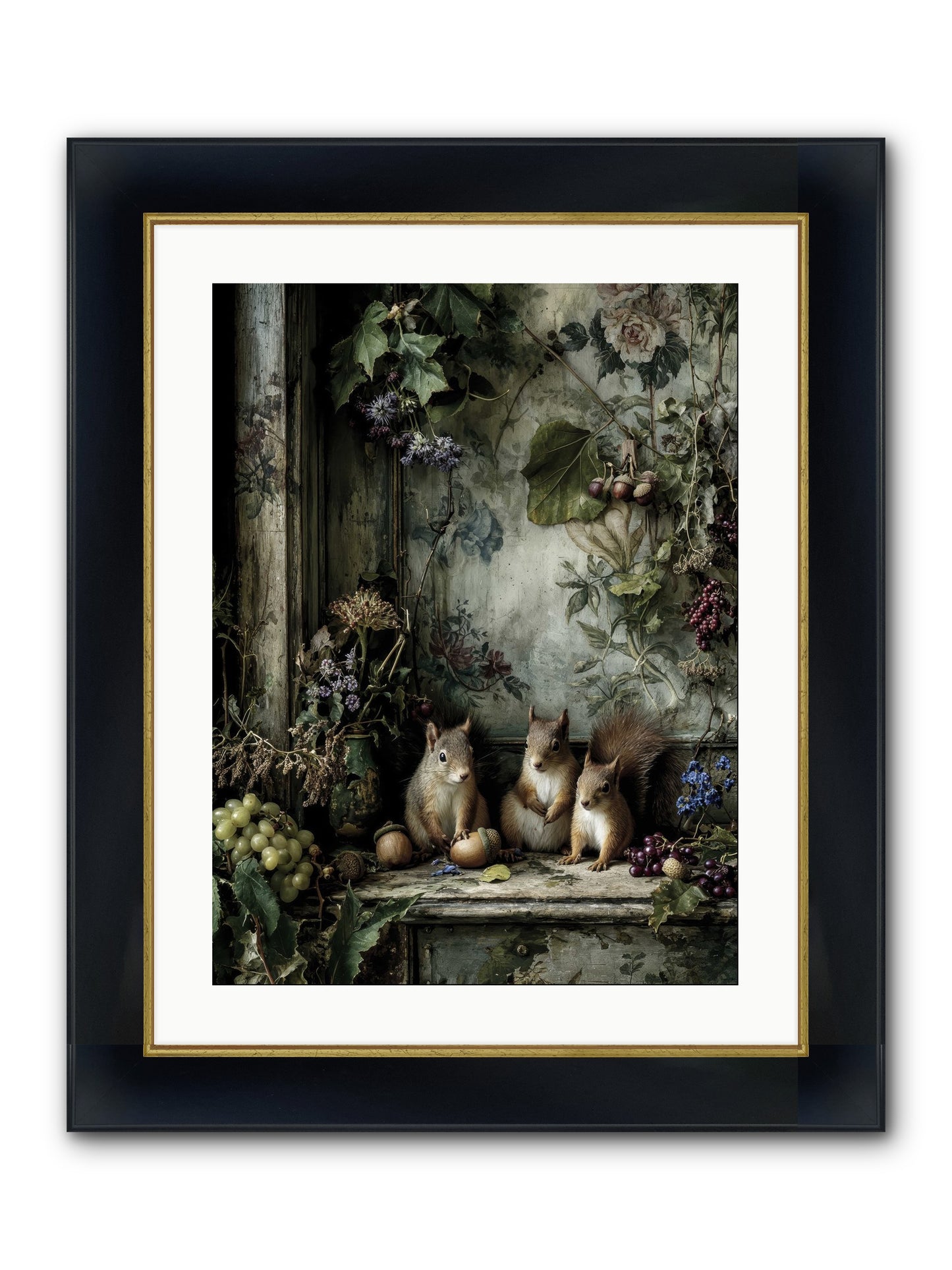 Nature’s Quiet Collectors Framed Print - Wide Black w/Gold 18x24