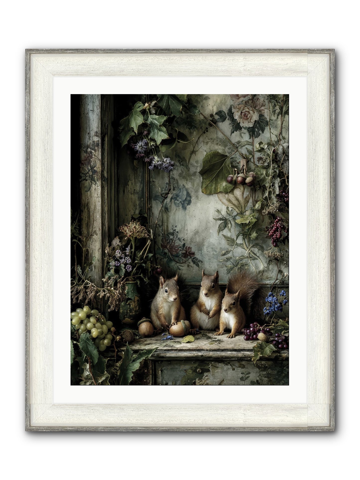 Nature’s Quiet Collectors Framed Print - Driftwood White 24x32