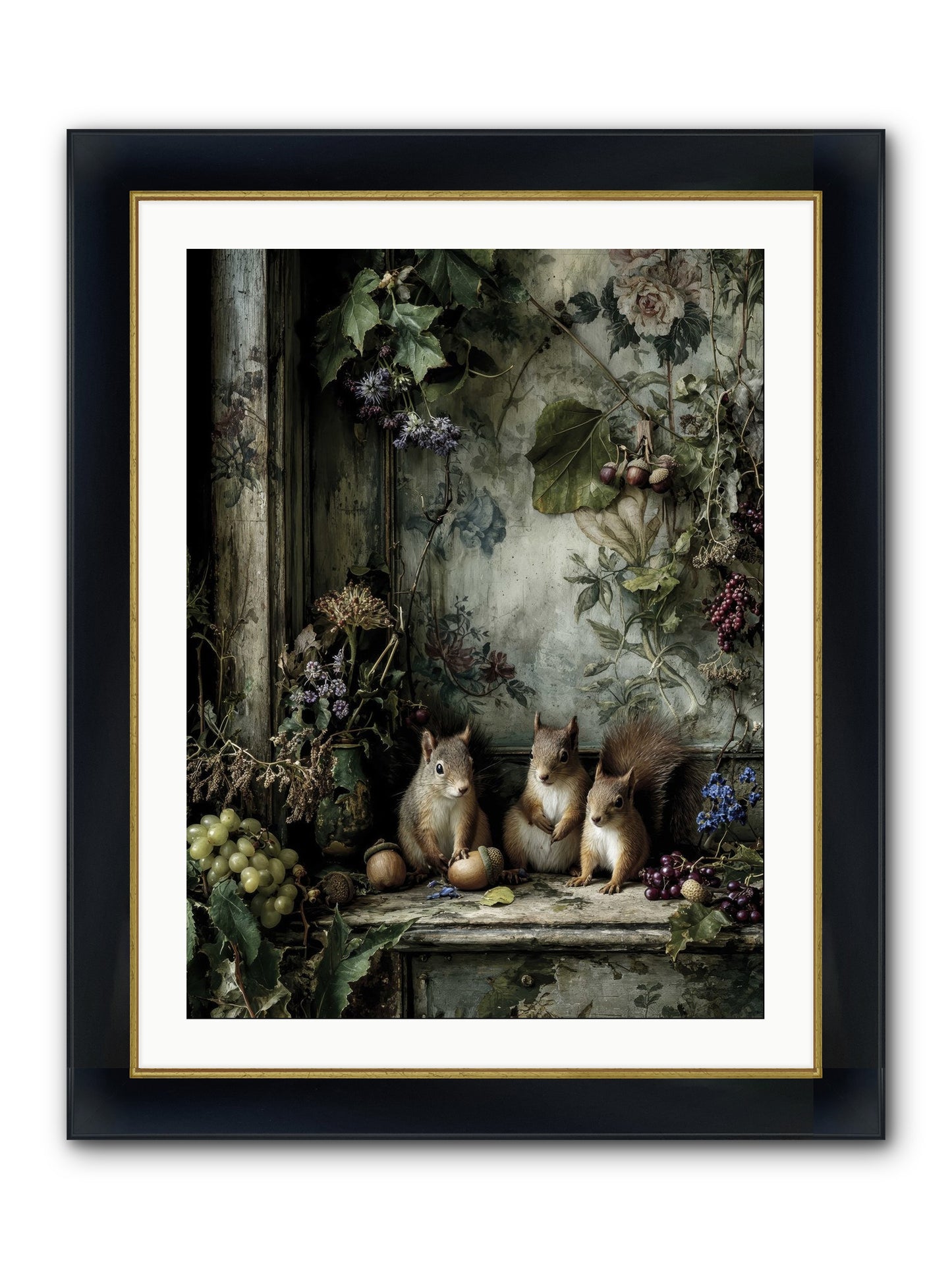 Nature’s Quiet Collectors Framed Print - Wide Black w/Gold 24x32