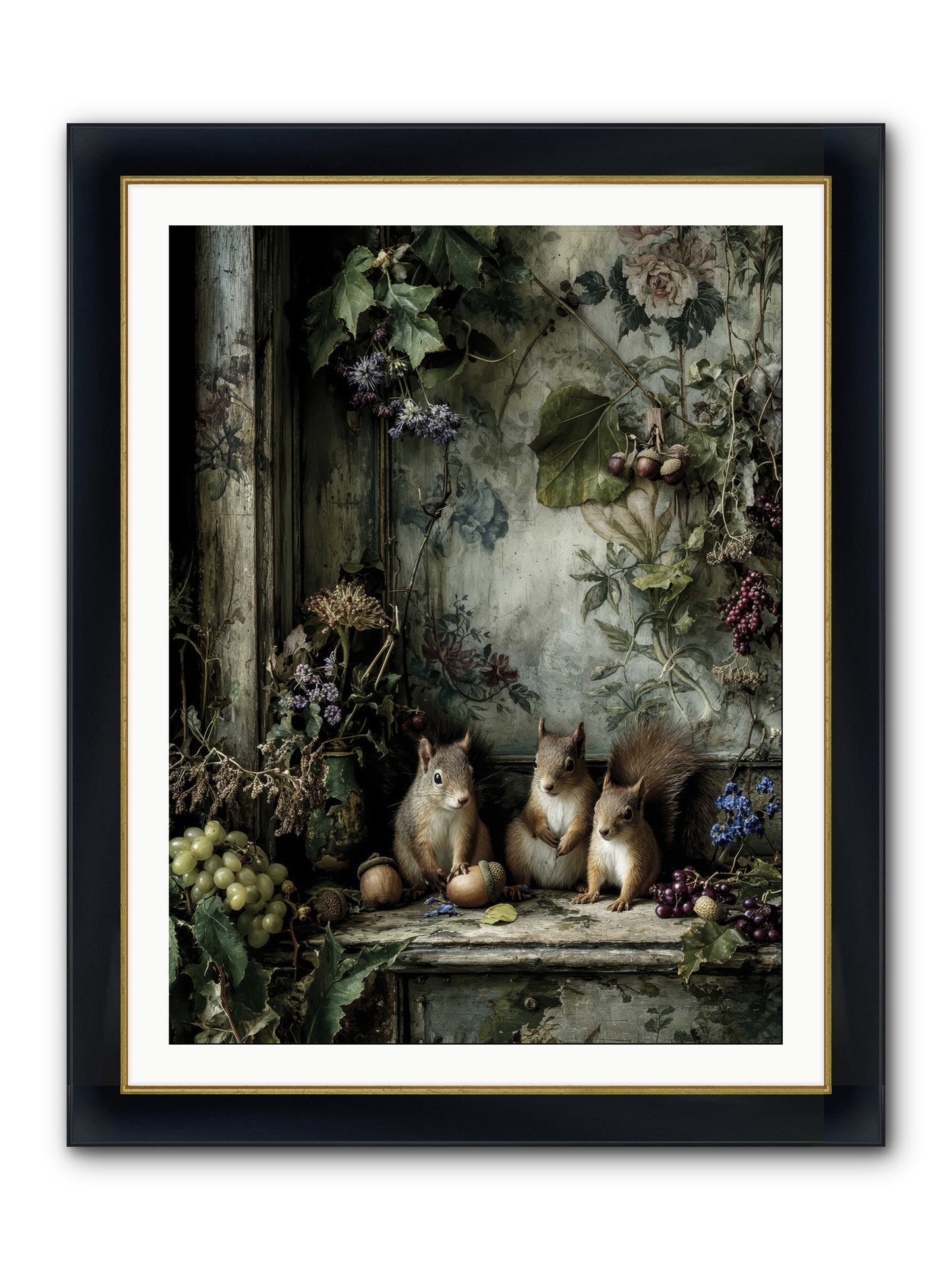 Nature’s Quiet Collectors Framed Print - Wide Black w/Gold 30x40