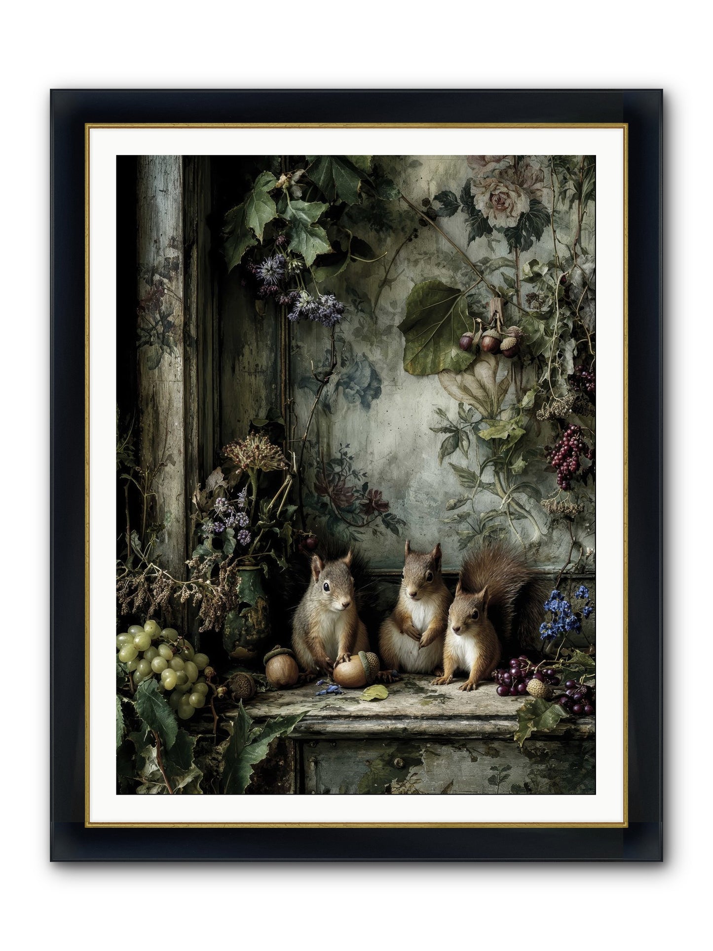 Nature’s Quiet Collectors Framed Print - Wide Black w/Gold 36x48